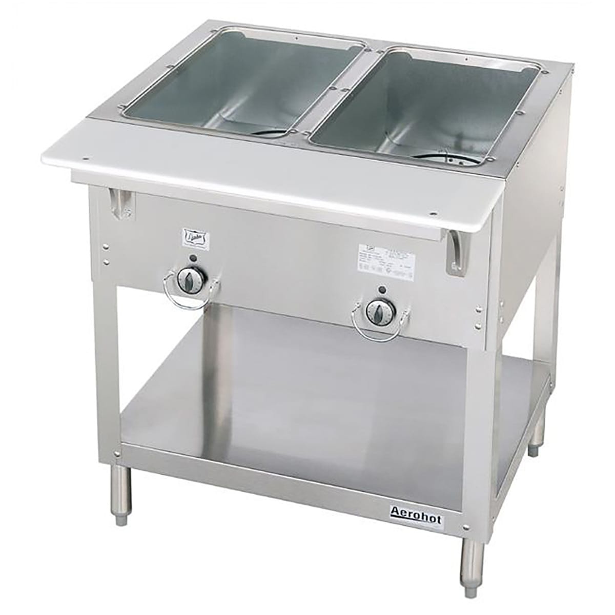 Duke Aerohot E302SW electric hot food table with two sealed wells and undershelf