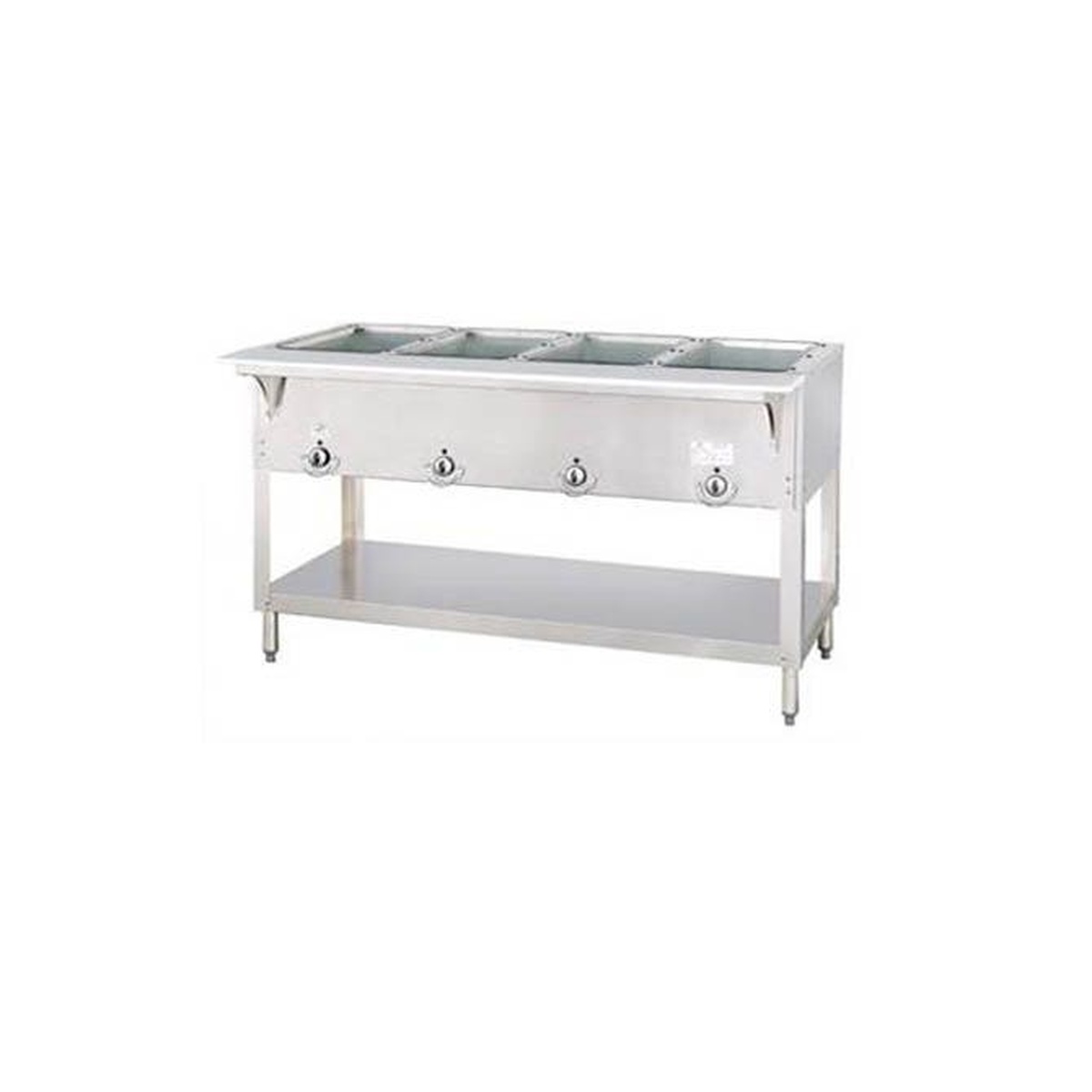 Duke Aerohot E304 four-well electric hot food table with open base undershelf