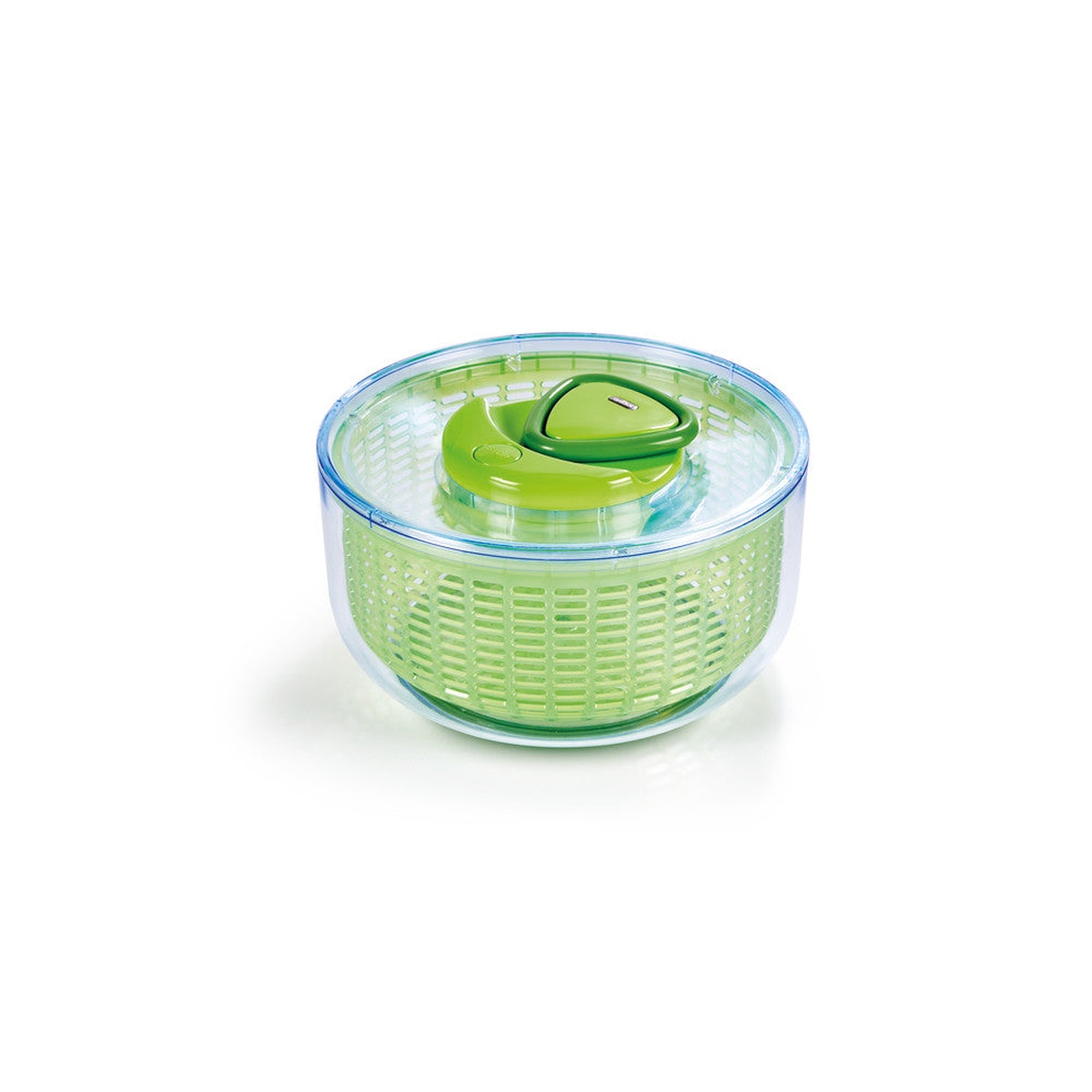 Zyliss Easy Spin Salad Spinner with green basket and clear bowl