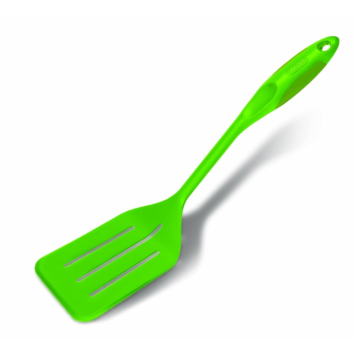 Zyliss green nylon slotted turner spatula with tapered blade and ergonomic handle