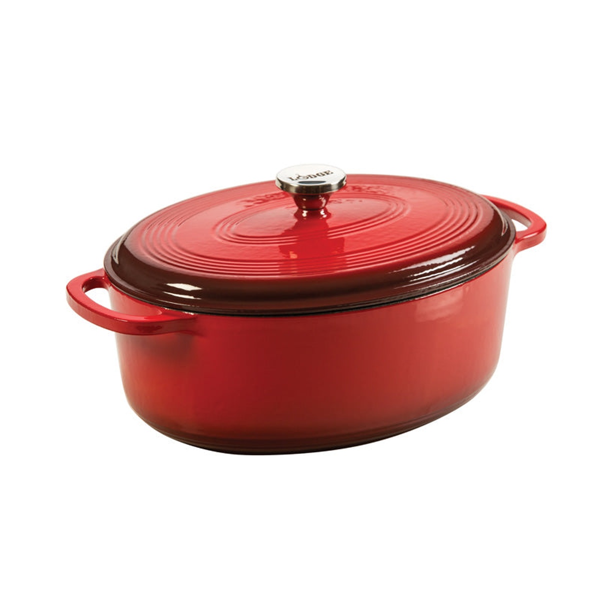 Red Lodge 7 Quart Enameled Cast Iron Oval Dutch Oven with Lid
