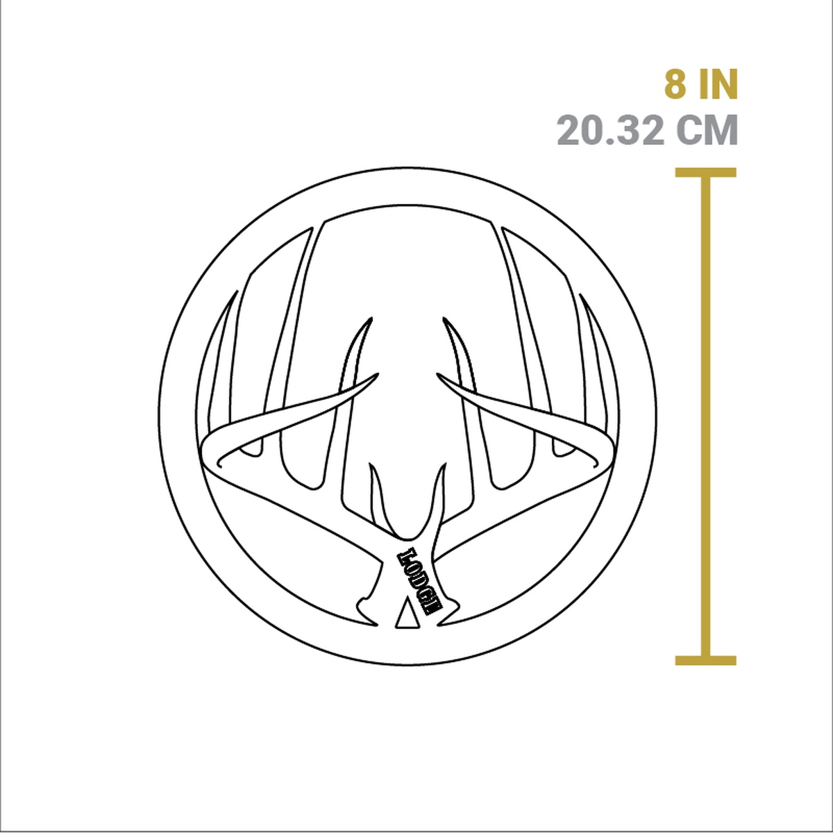 Infographic showing 8 inch diameter of the Lodge trivet