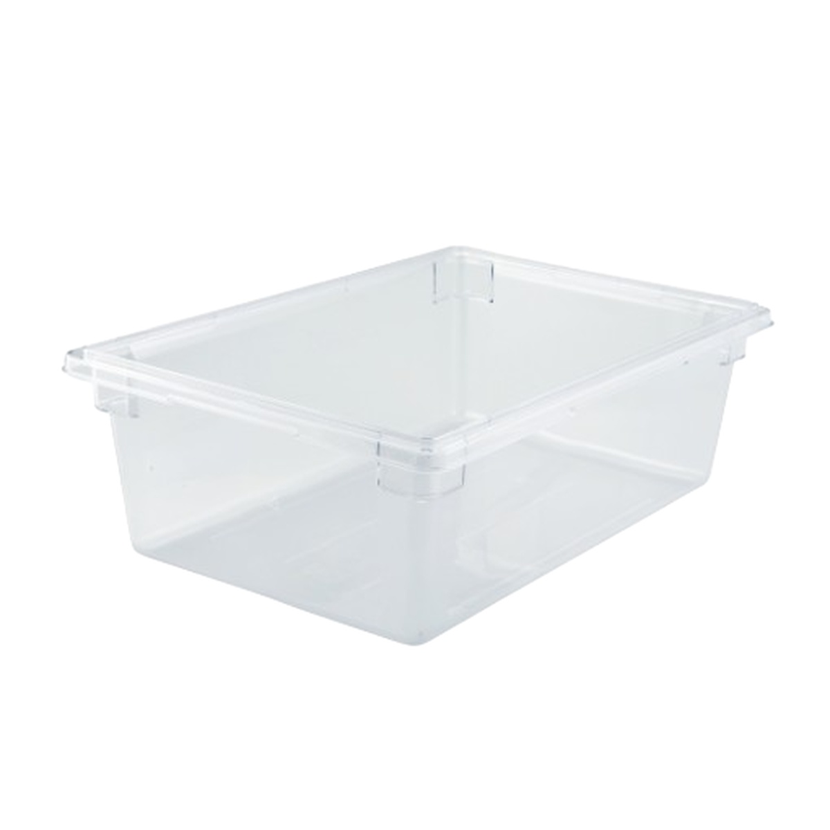 Cresco Resco translucent food storage box, 18x26x9 inches, viewed from a three-quarter angle showing interior depth