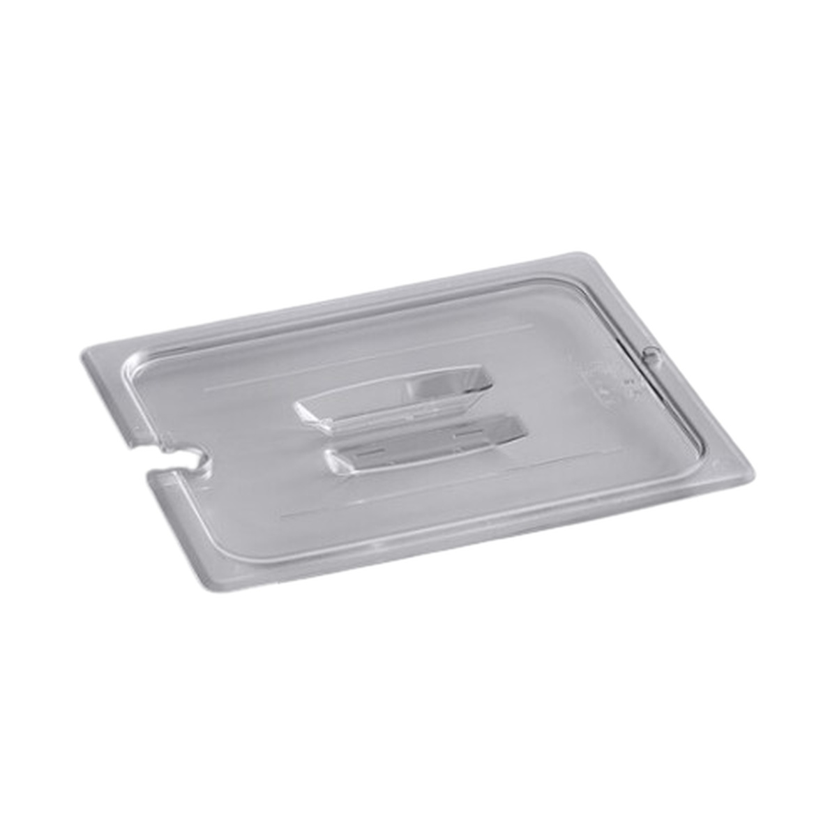 Cresco Resco EFPL20NC clear polycarbonate 1/2 size insert pan lid with spoon notch