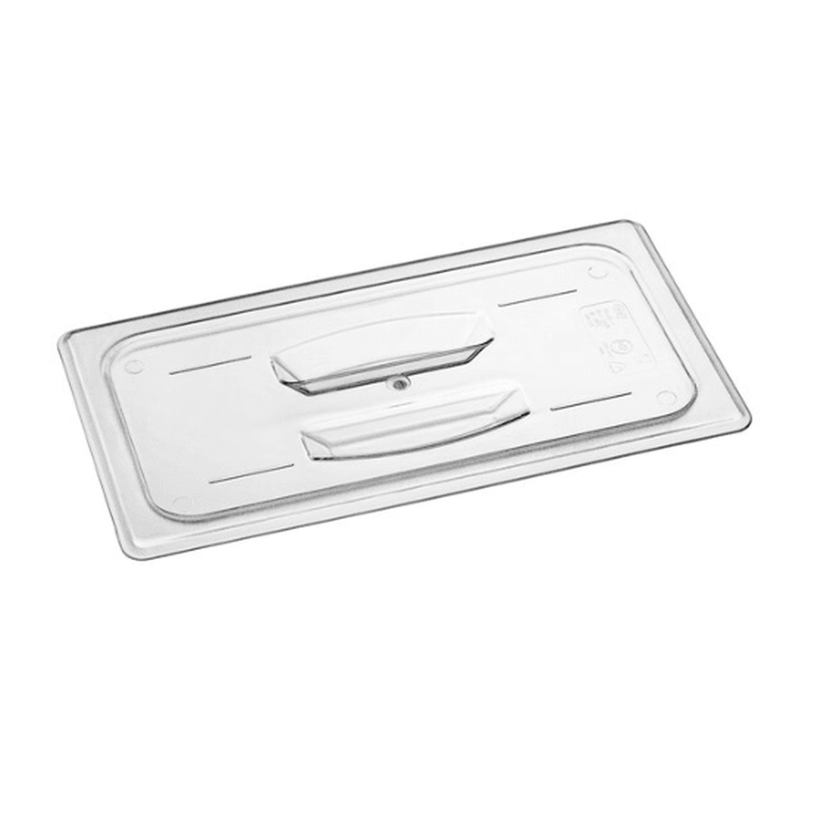 Cresco Resco EFPL30C 1/3 size solid clear polycarbonate insert pan lid with handle