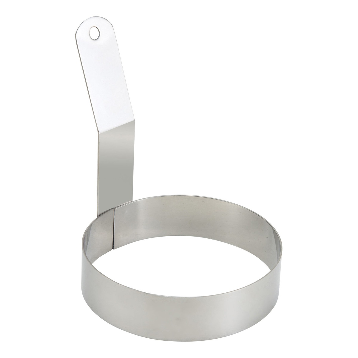 Winco EGR-4 Stainless Steel Round Egg Ring with handle
