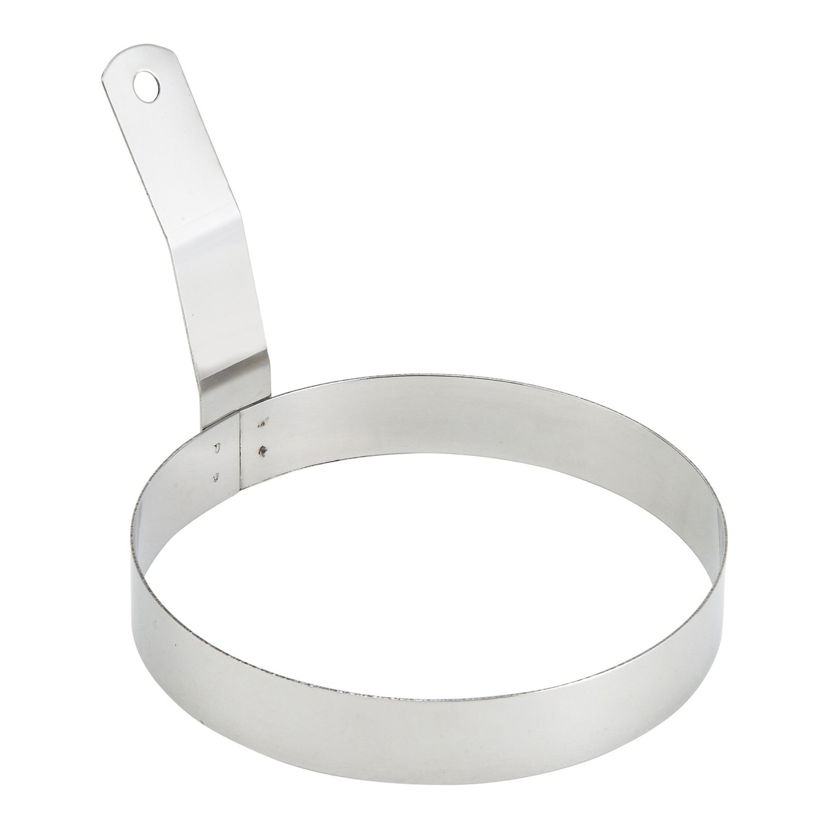 Winco EGR-6 6-inch round stainless steel egg ring with flat handle and hanging hole