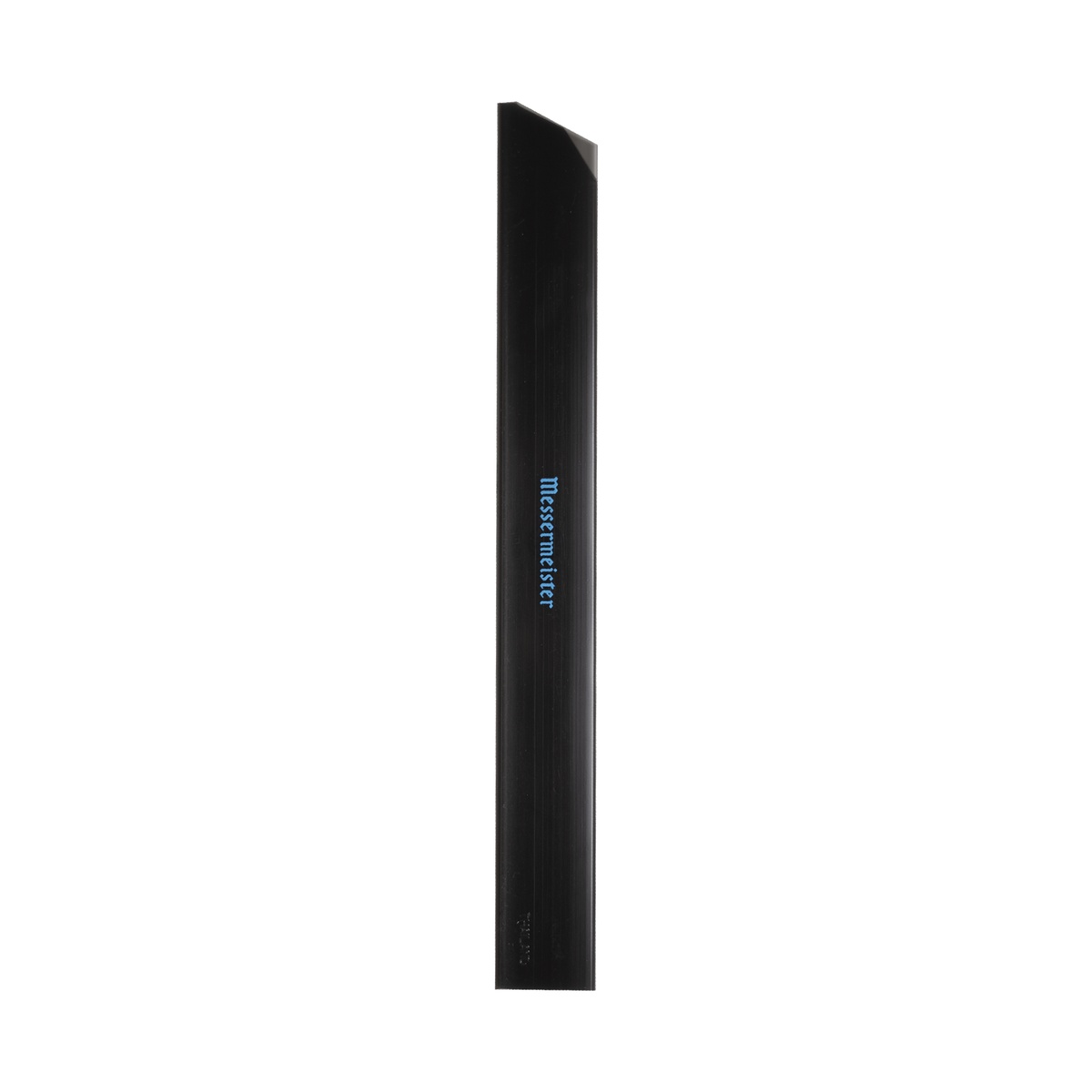 Messermeister EGS-10S black slicer edge guard shown vertically, angled tip visible