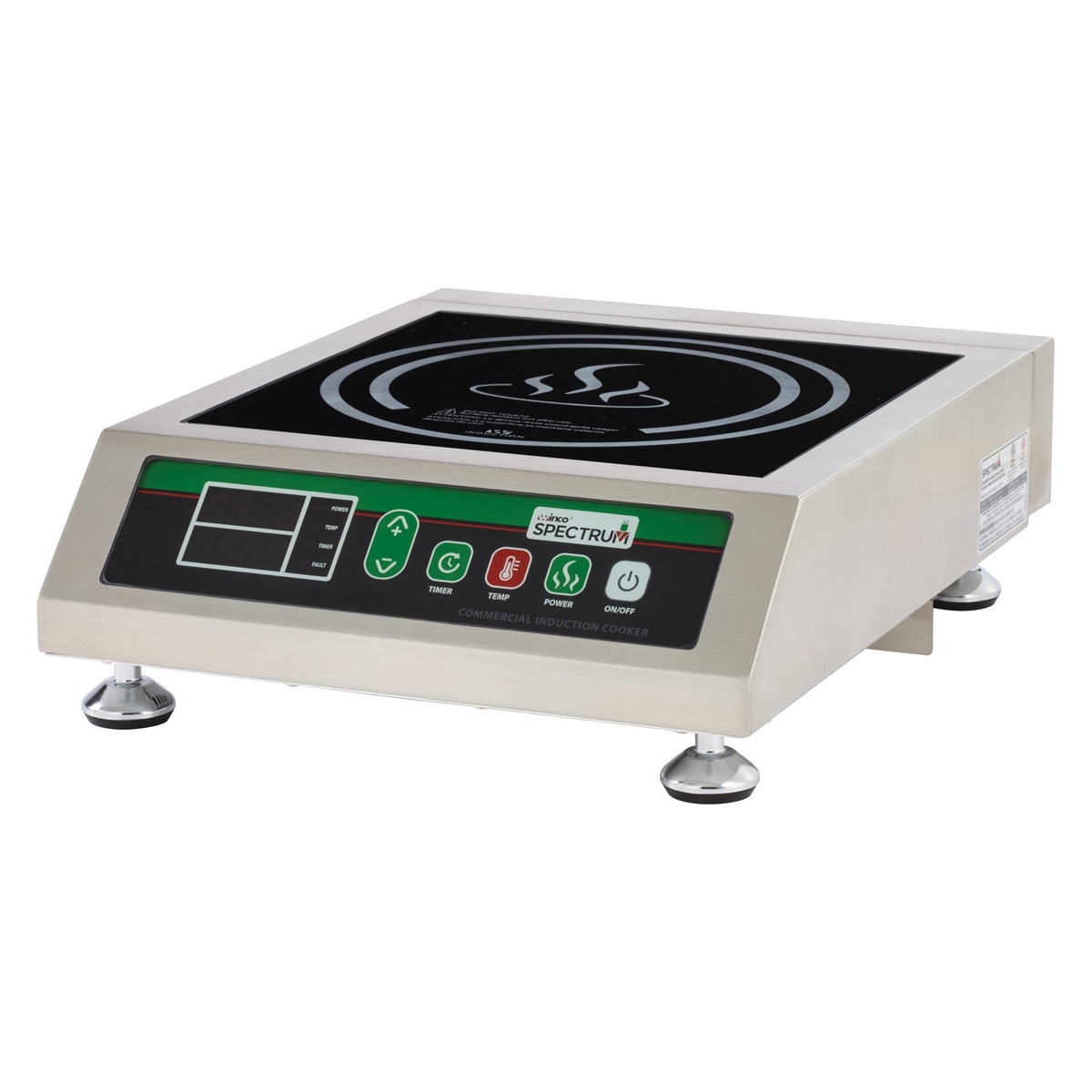 Winco EICS-18 countertop induction cooker angled view with digital control panel