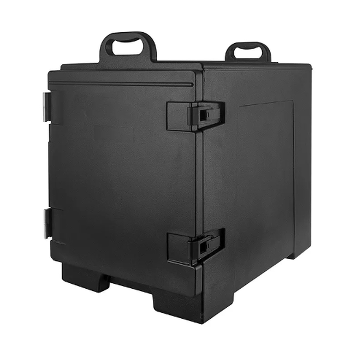 EIFT-300BLK black insulated food pan carrier with dual top handles and locking latches on all sides