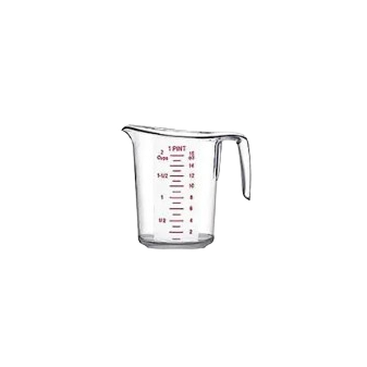 EMC-2C Cresco Resco clear plastic measuring cup with dual cup and ml measurement markings and handle