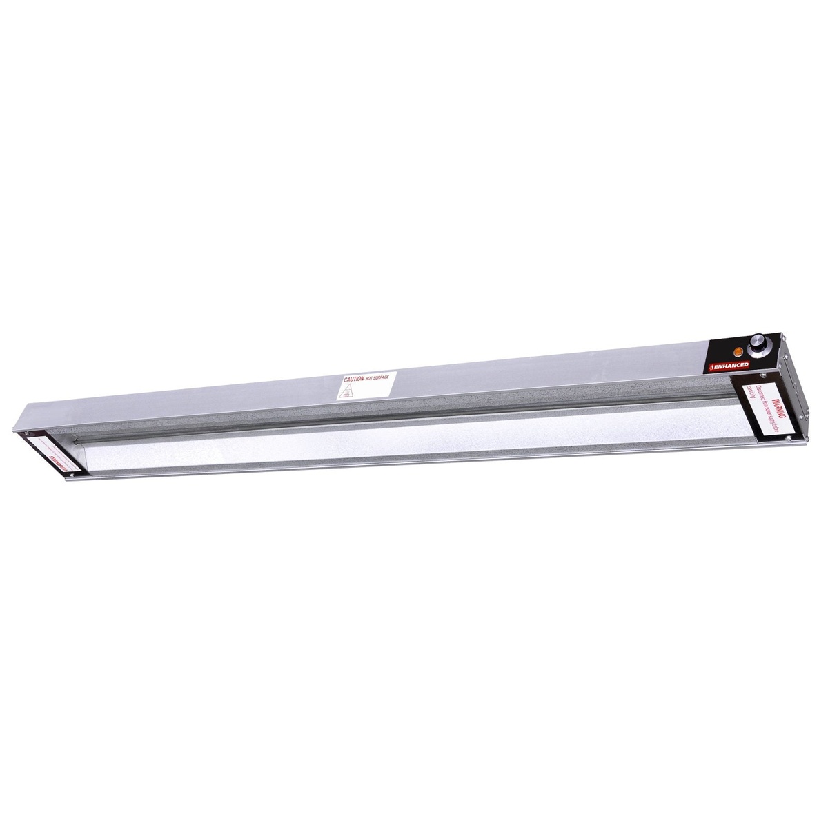Enhanced ENSW48I-1 48-inch strip warmer with infinite switch control knob and angle bracket mounting hardware