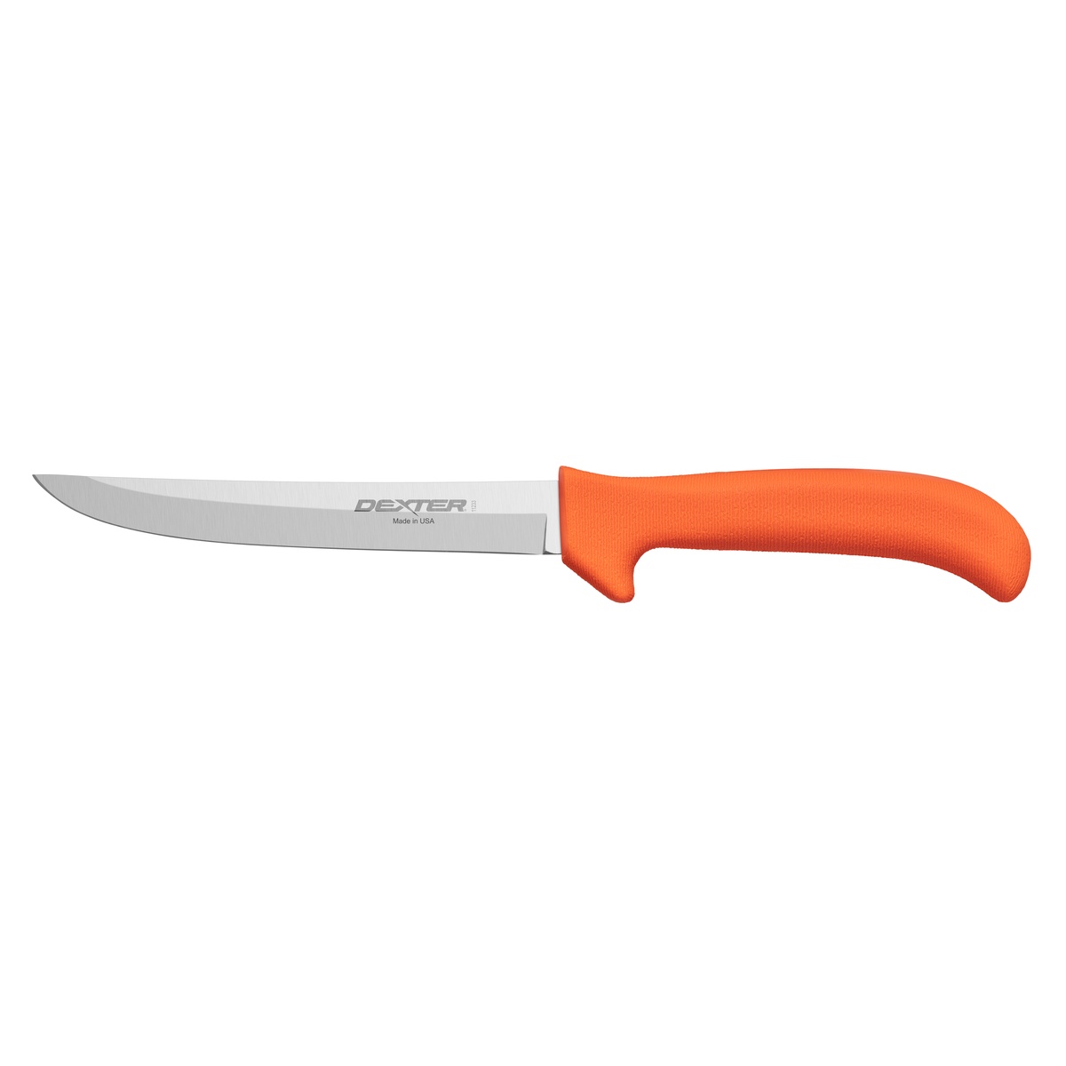 Dexter Russell EP156HG 6-inch hollow ground deboning knife with orange Sani-Safe polypropylene handle