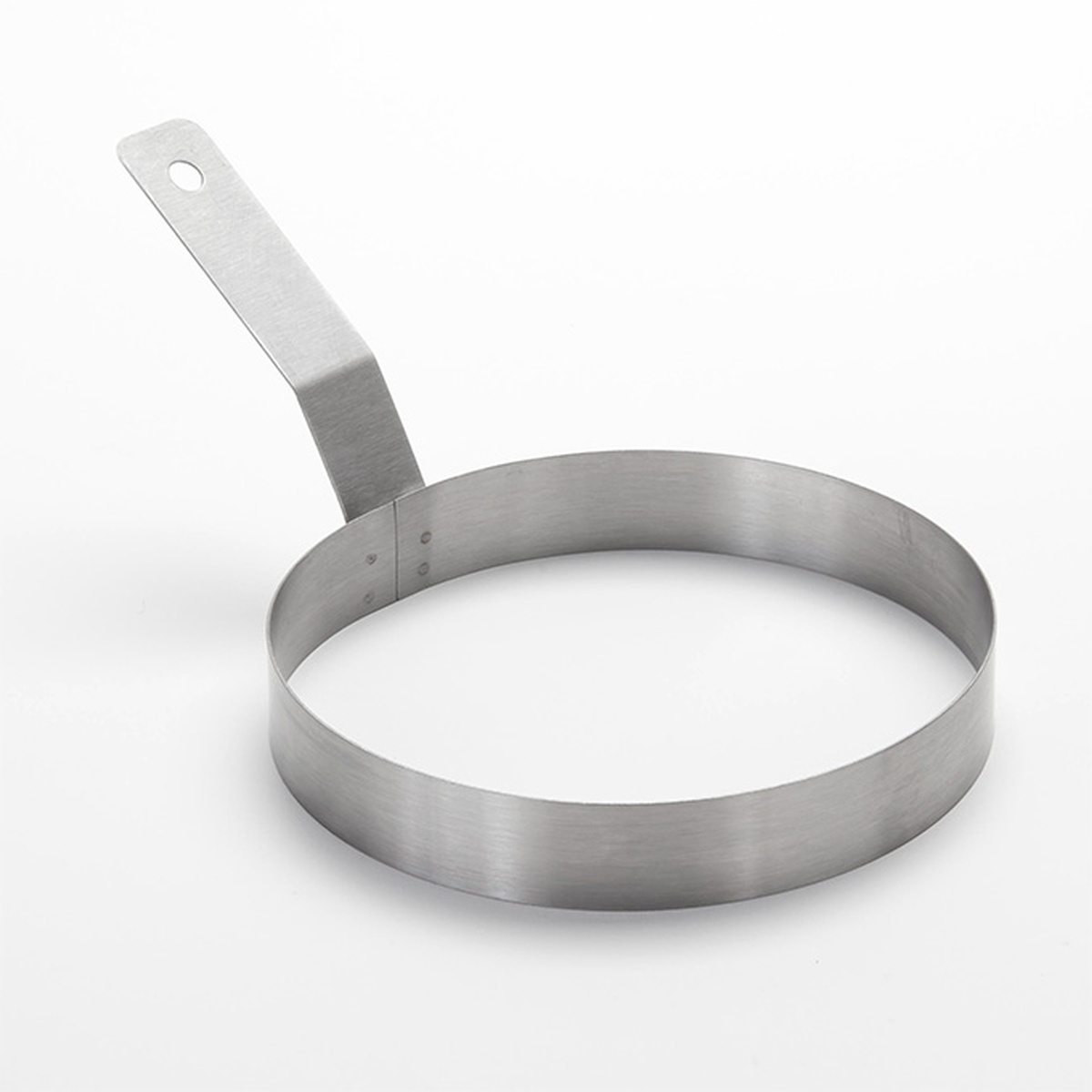 American Metalcraft ER587 stainless steel egg ring with angled handle on white background