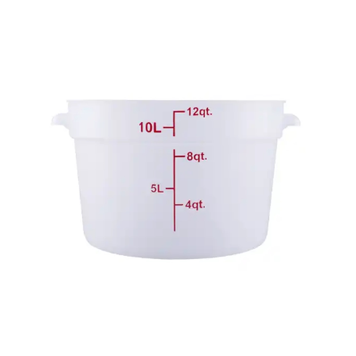 Cresco Resco ERC12T 12 qt translucent round food storage container with quart and liter measurement markings