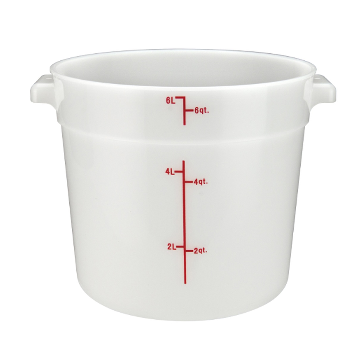 Cresco Resco ERC6T 6 qt translucent round food storage container with graduated quart and liter measurement markings