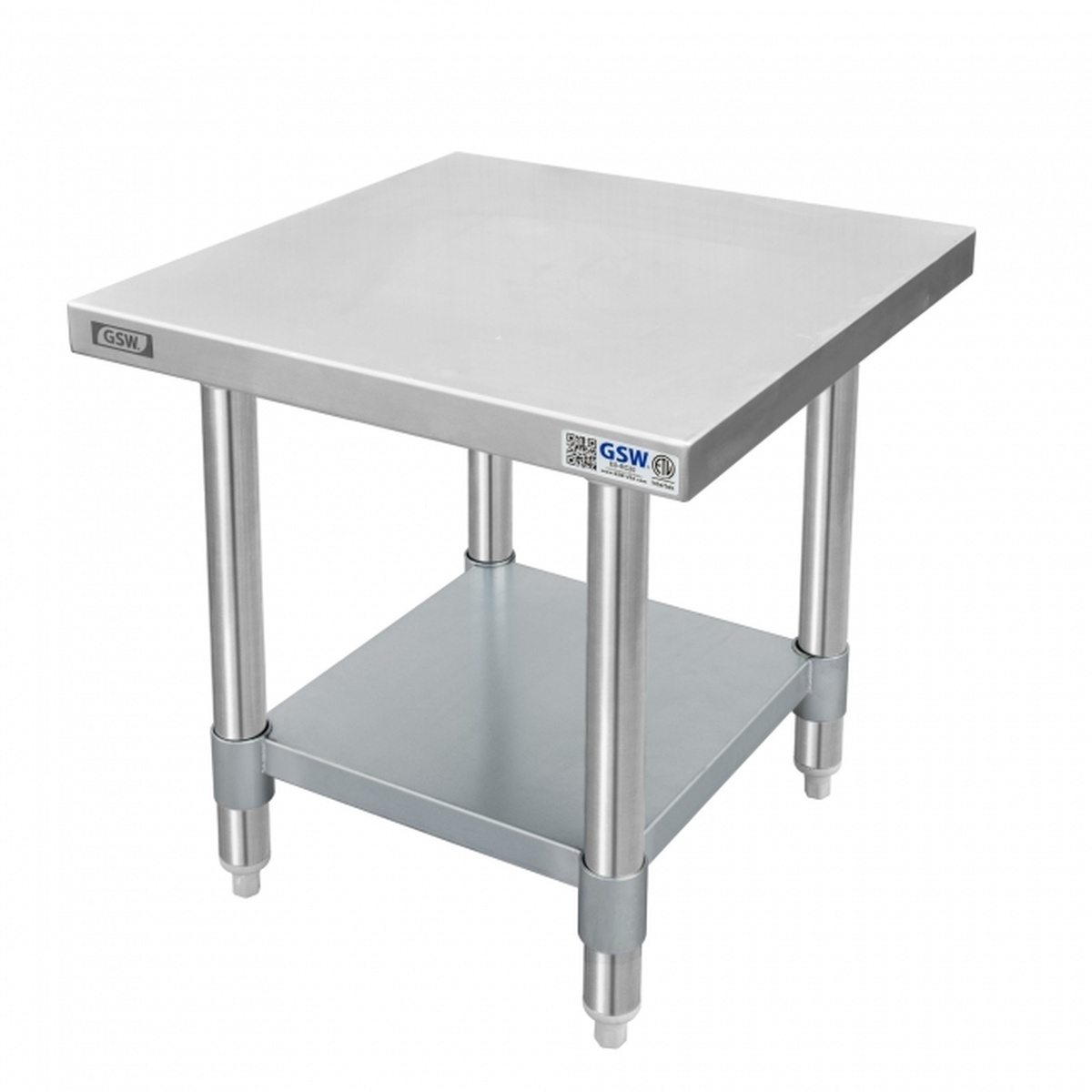 GSW USA ES-RC20 stainless steel rice cooker stand with galvanized undershelf and adjustable bullet feet