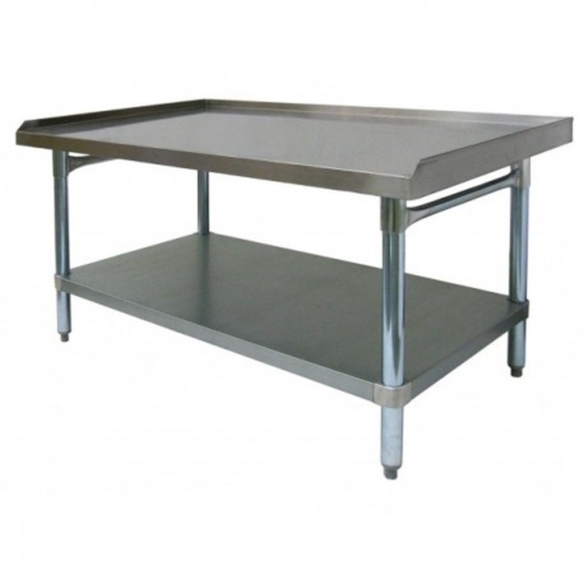 GSW USA ES-S2436 stainless steel equipment stand with galvanized undershelf and adjustable bullet feet
