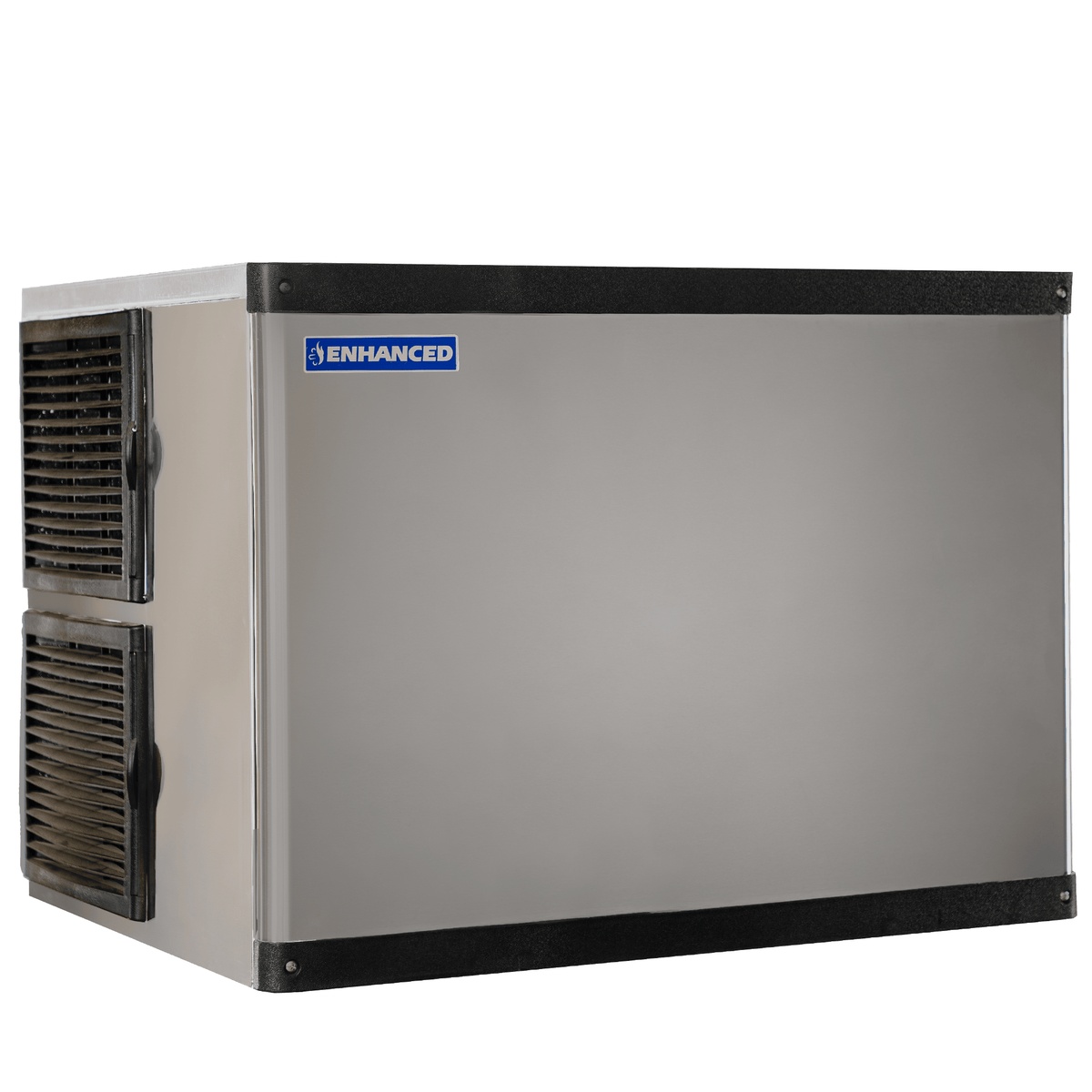 Enhanced ESK-529 stainless steel ice machine head unit with side ventilation grilles