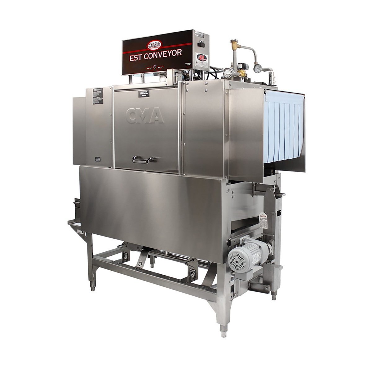CMA Dishmachines EST-44 stainless steel conveyor dishwasher with curtain entry