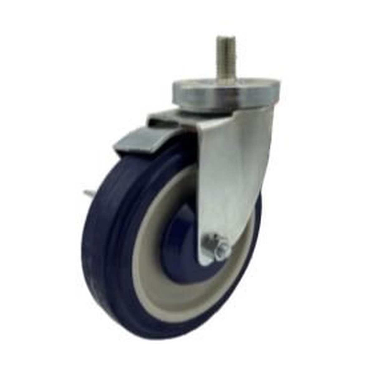 Enhanced 5-inch swivel caster with universal thread stem and brake mechanism