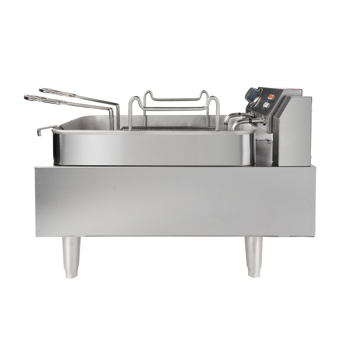 Side view of Wells F-15 fryer showing control housing and frypot