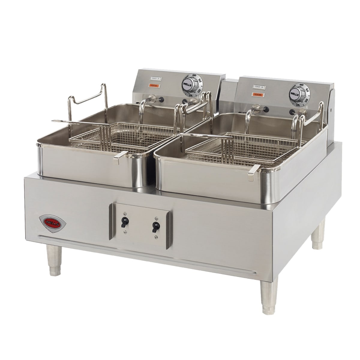 Wells F-30 countertop electric fryer with two stainless steel frypots and two full-size baskets