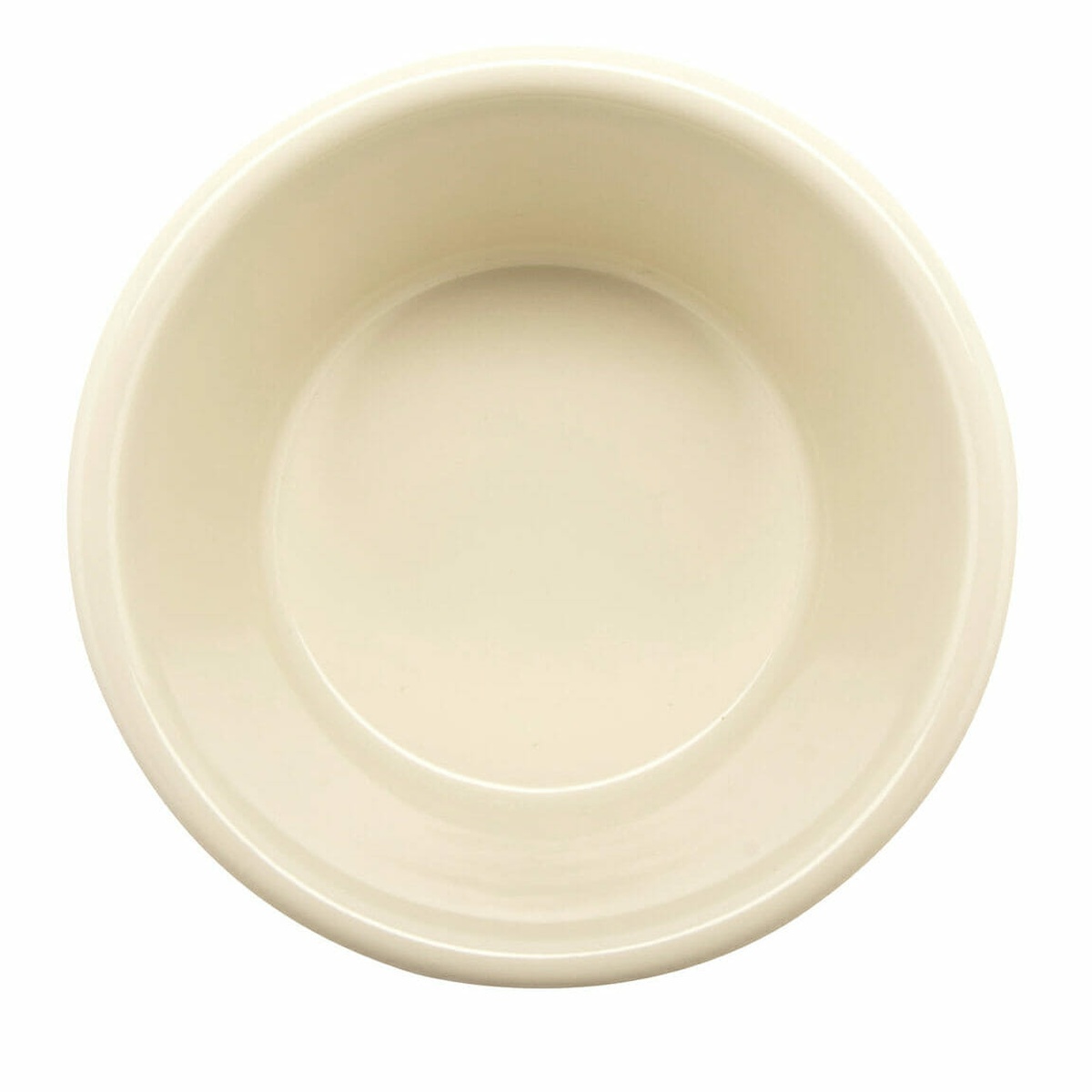 G.E.T. Enterprises F-645-IV ivory melamine ramekin, overhead view showing circular interior and rim profile