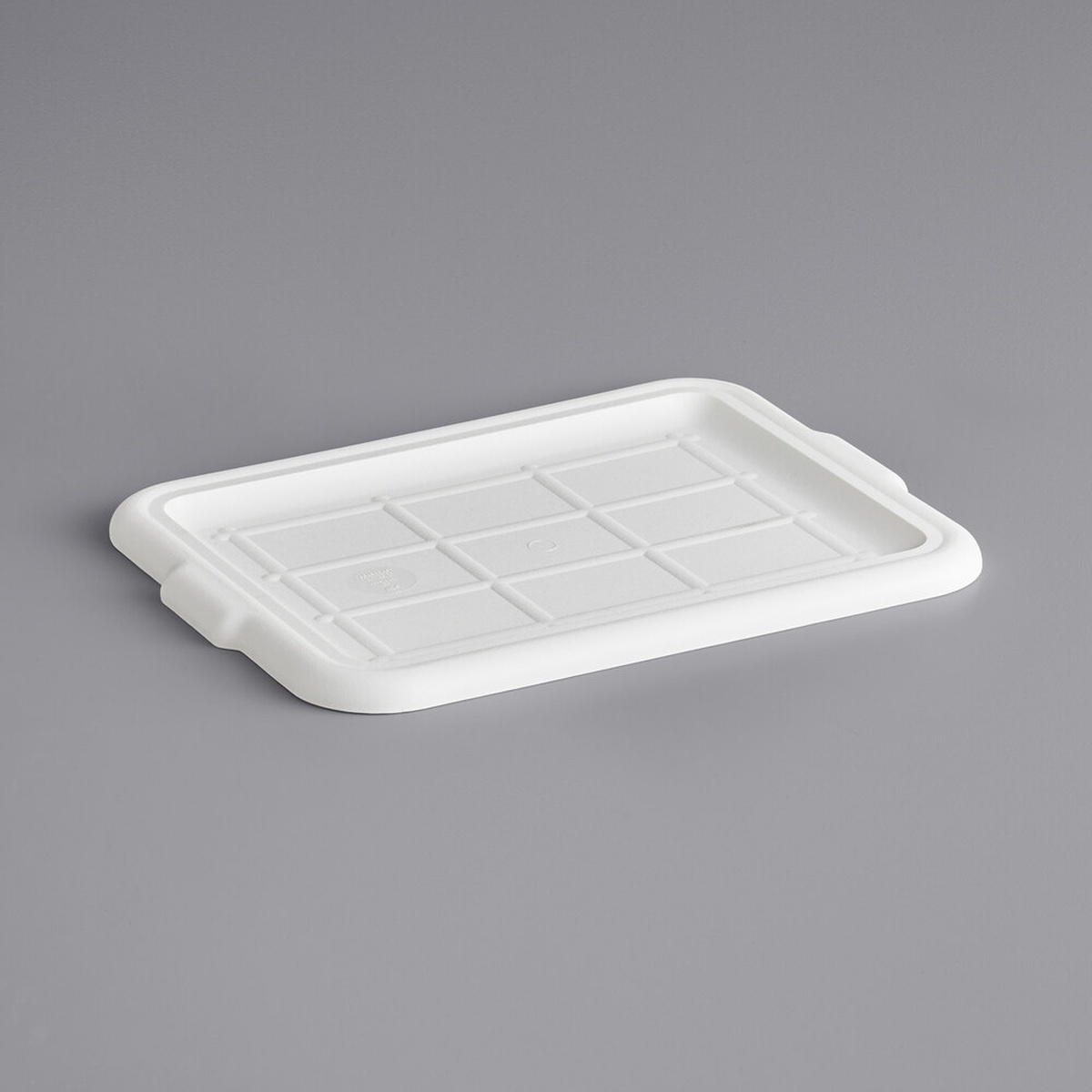 TableCraft F1531 white polypropylene bus tub lid with grid pattern top surface