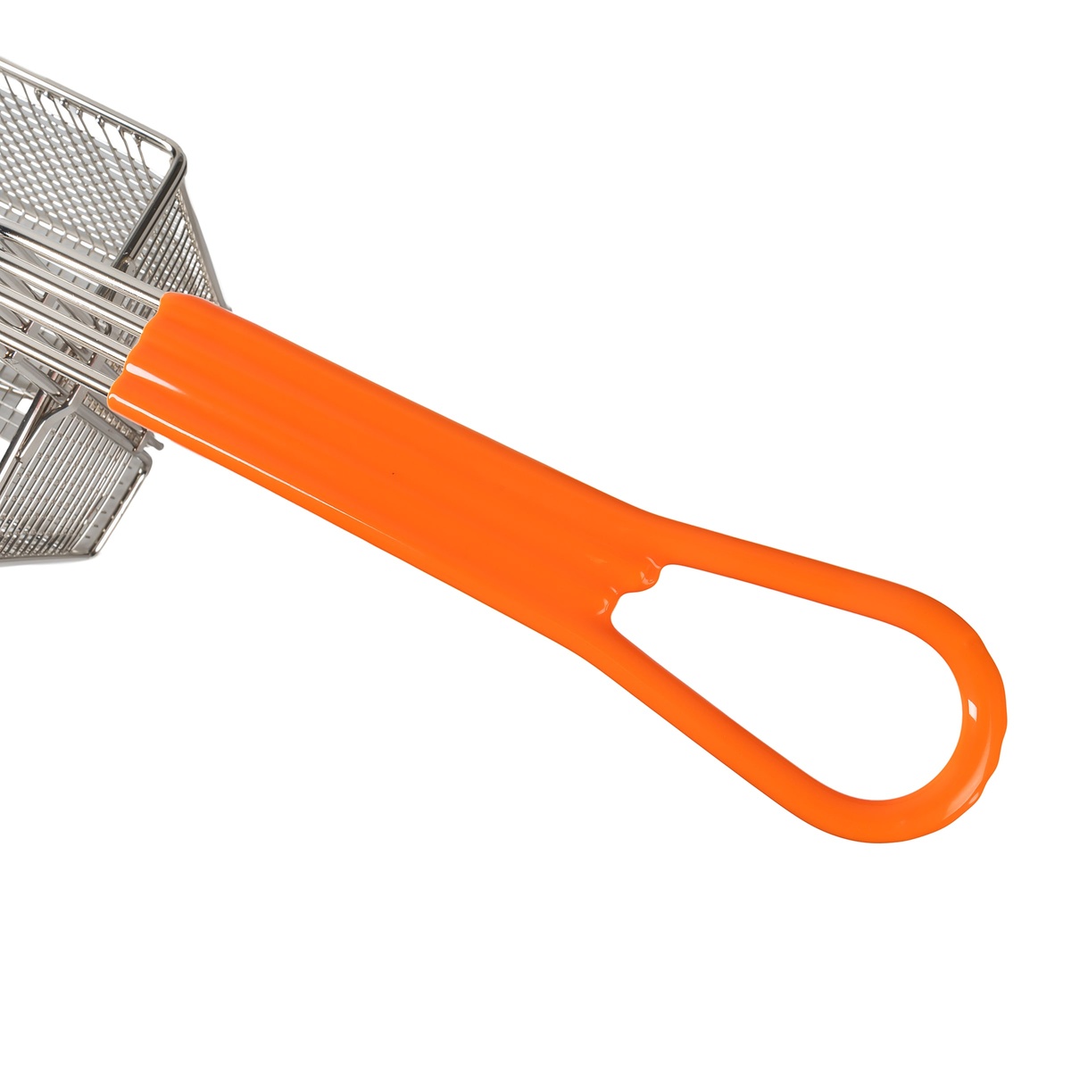 Close-up of orange high-temperature-resistant coated handle