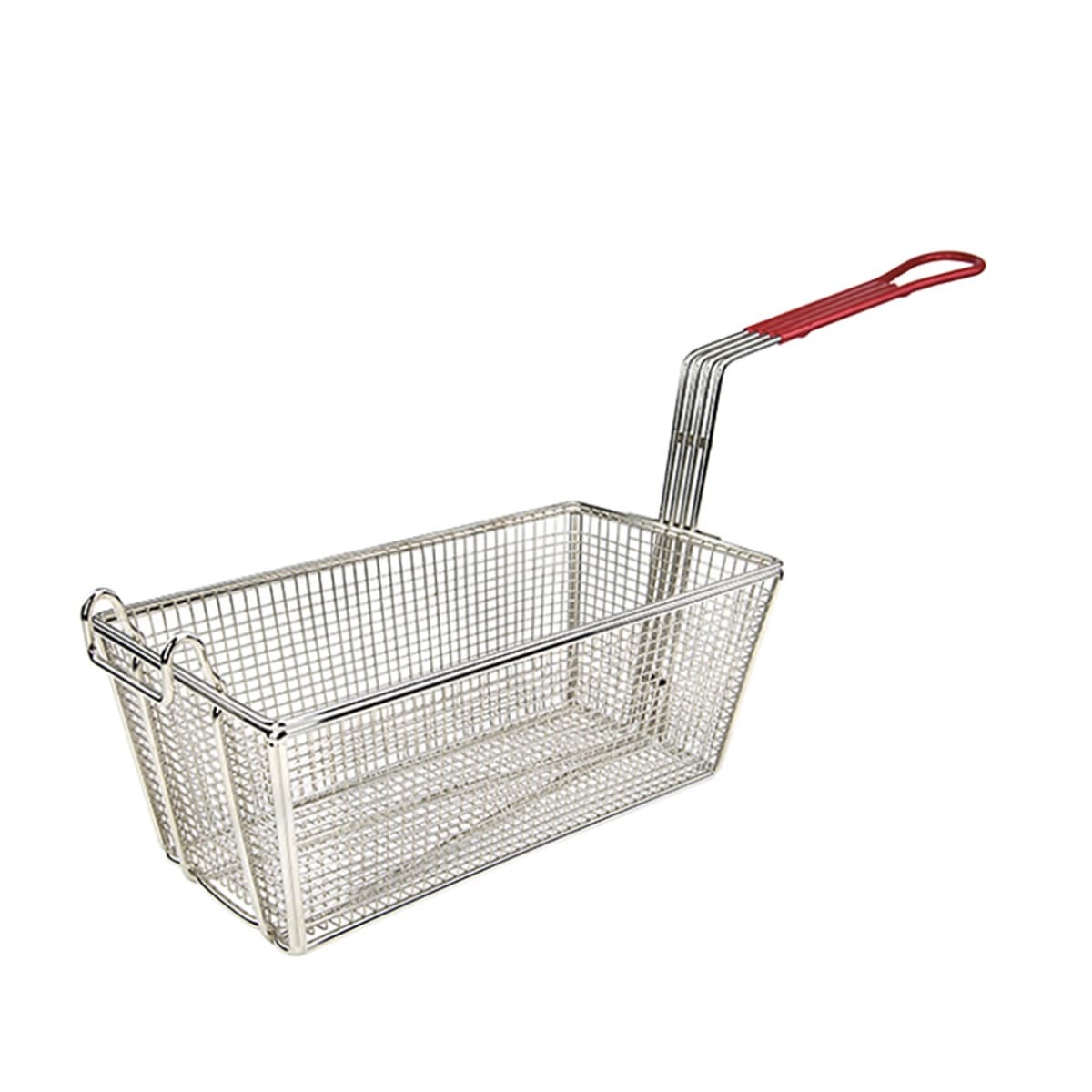 Winco FB-25 rectangular fryer basket with coated handle