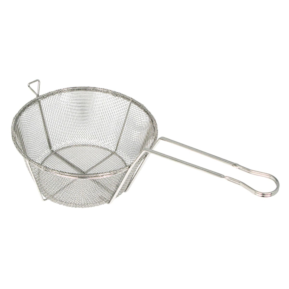 Winco FBRS-11 round mesh wire fry basket with long handle