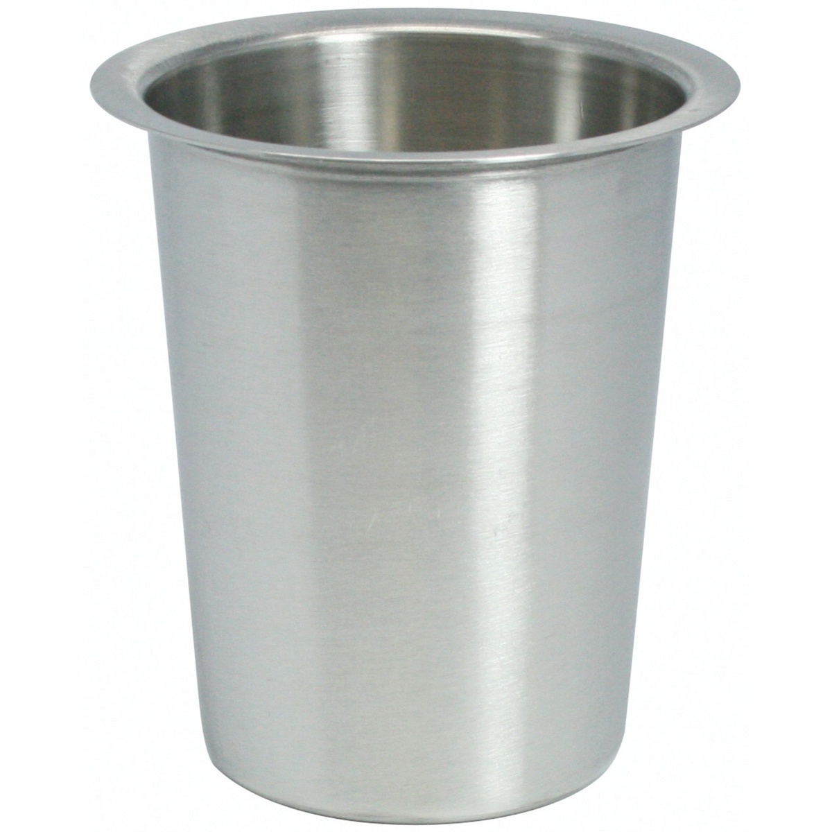 Winco FC-SL solid stainless steel flatware cylinder with rolled rim, shown on white background