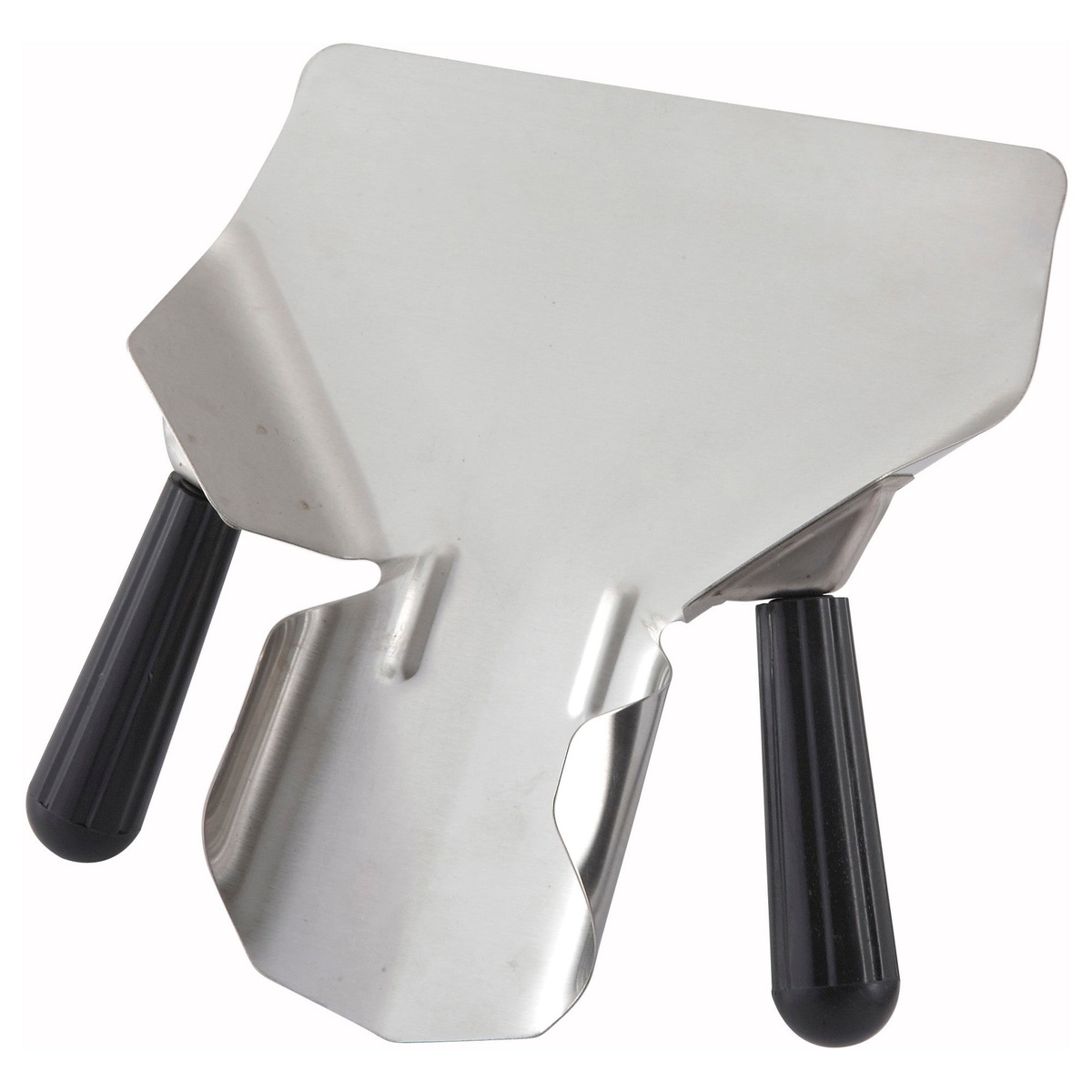 Winco FFB-2 stainless steel french fry bagger with dual black Bakelite handles