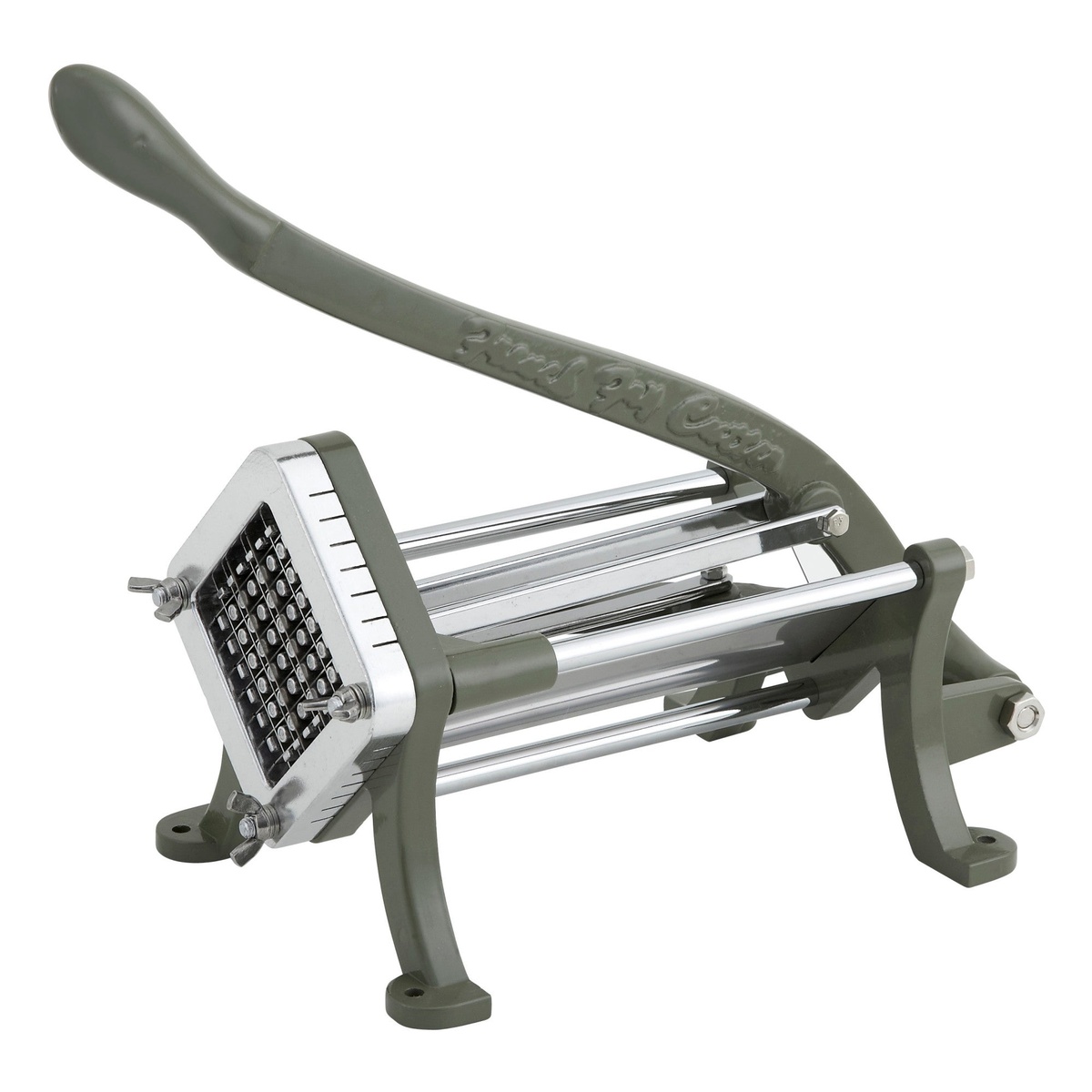 Winco FFC-375 manual French fry cutter with lever handle and stainless steel cutting grid