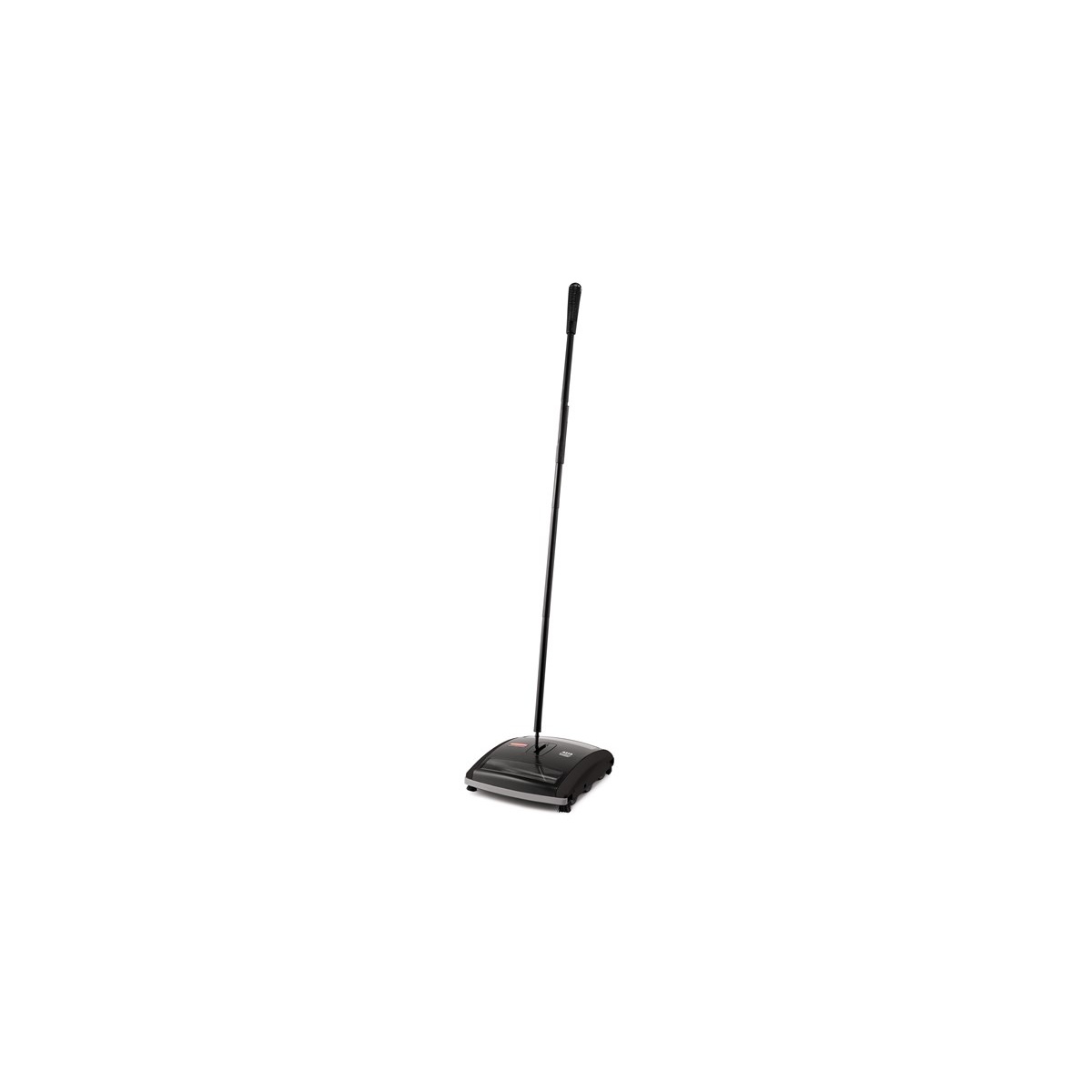 Rubbermaid Executive Series FG421588BLA brushless mechanical floor sweeper in black, full product view with handle