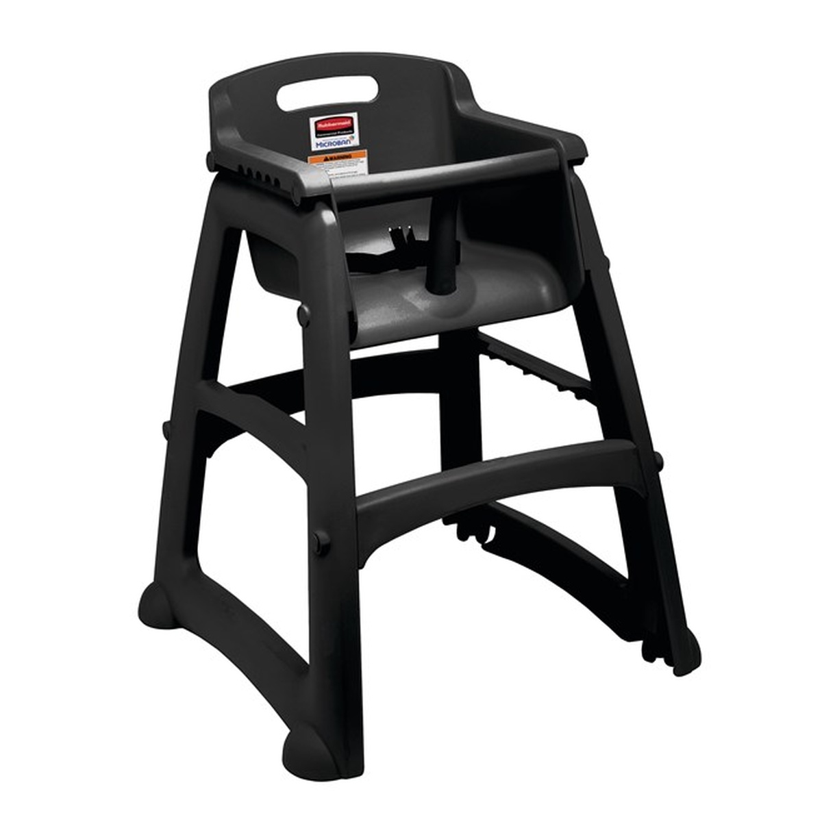 Rubbermaid Sturdy Chair platinum high chair fully assembled, side angle view on white background