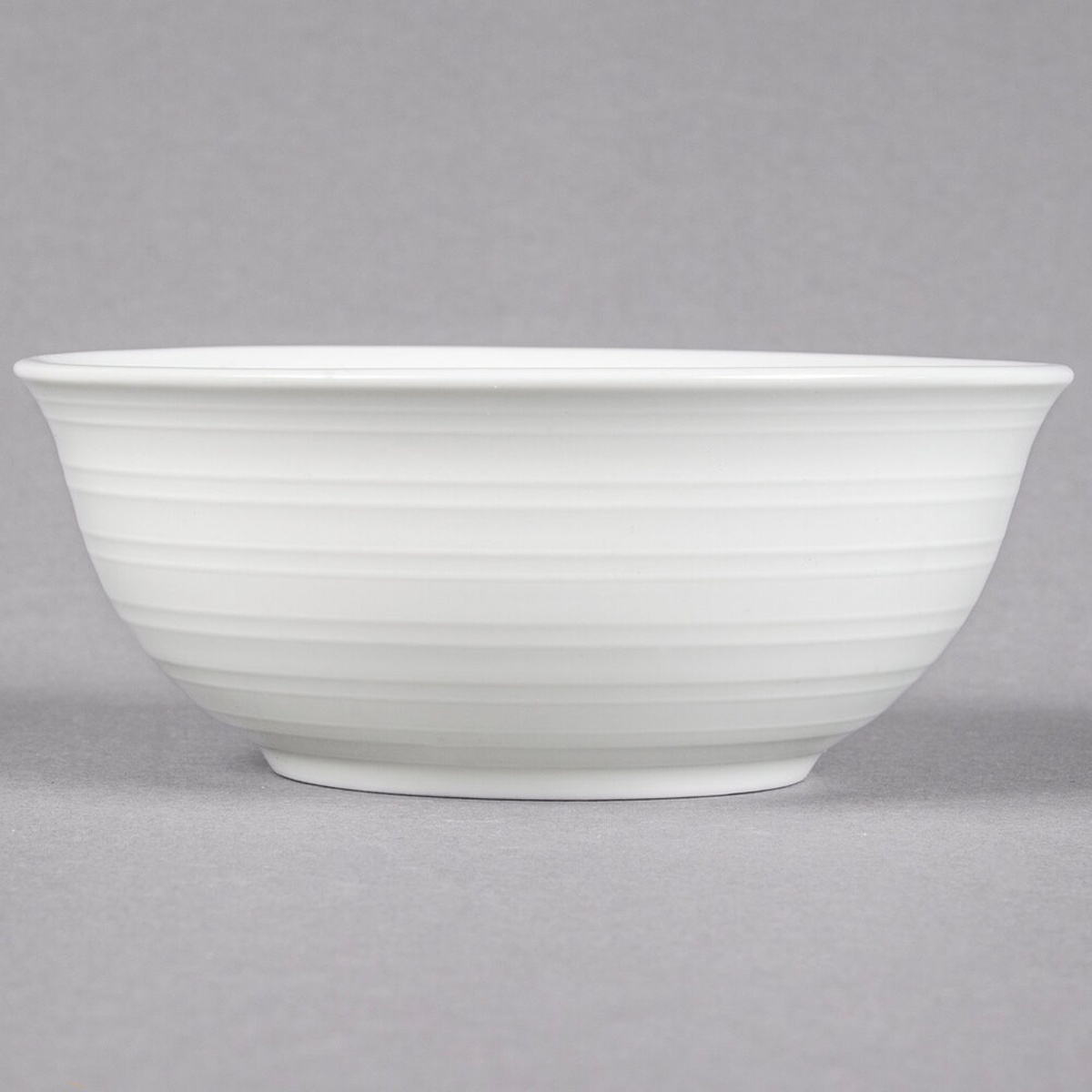Tuxton FPB-140 Pacifica nappie bowl, side profile highlighting embossed ripple texture