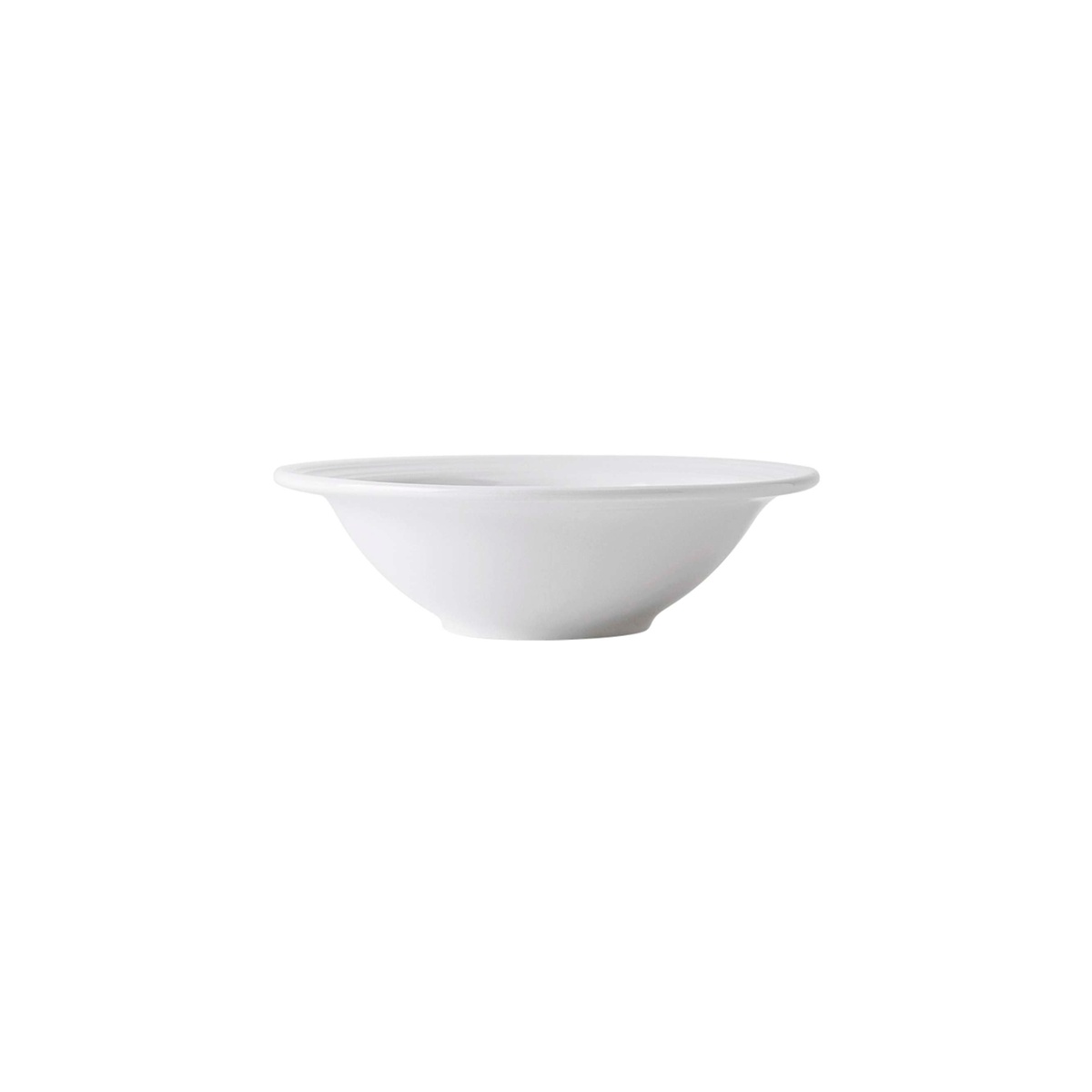 Tuxton Pacifica FPD-064N 10.25 oz. bright white embossed narrow rim grapefruit bowl