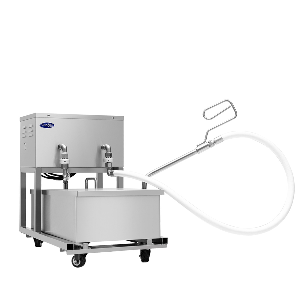 Atosa FPOF-50 portable fryer filter on casters with return hose and wand