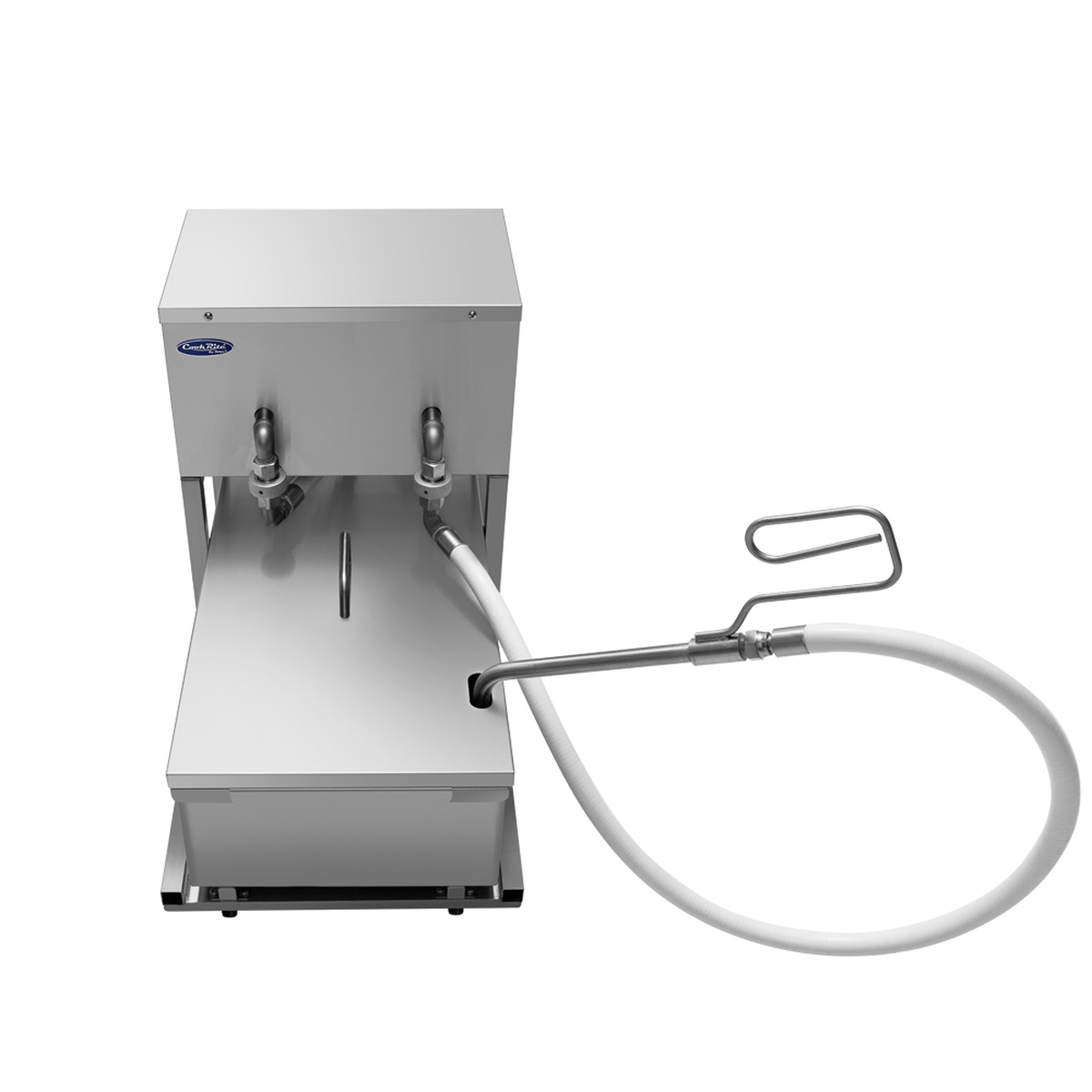 Top view of Atosa FPOF-50 portable fryer filter with wand and hose