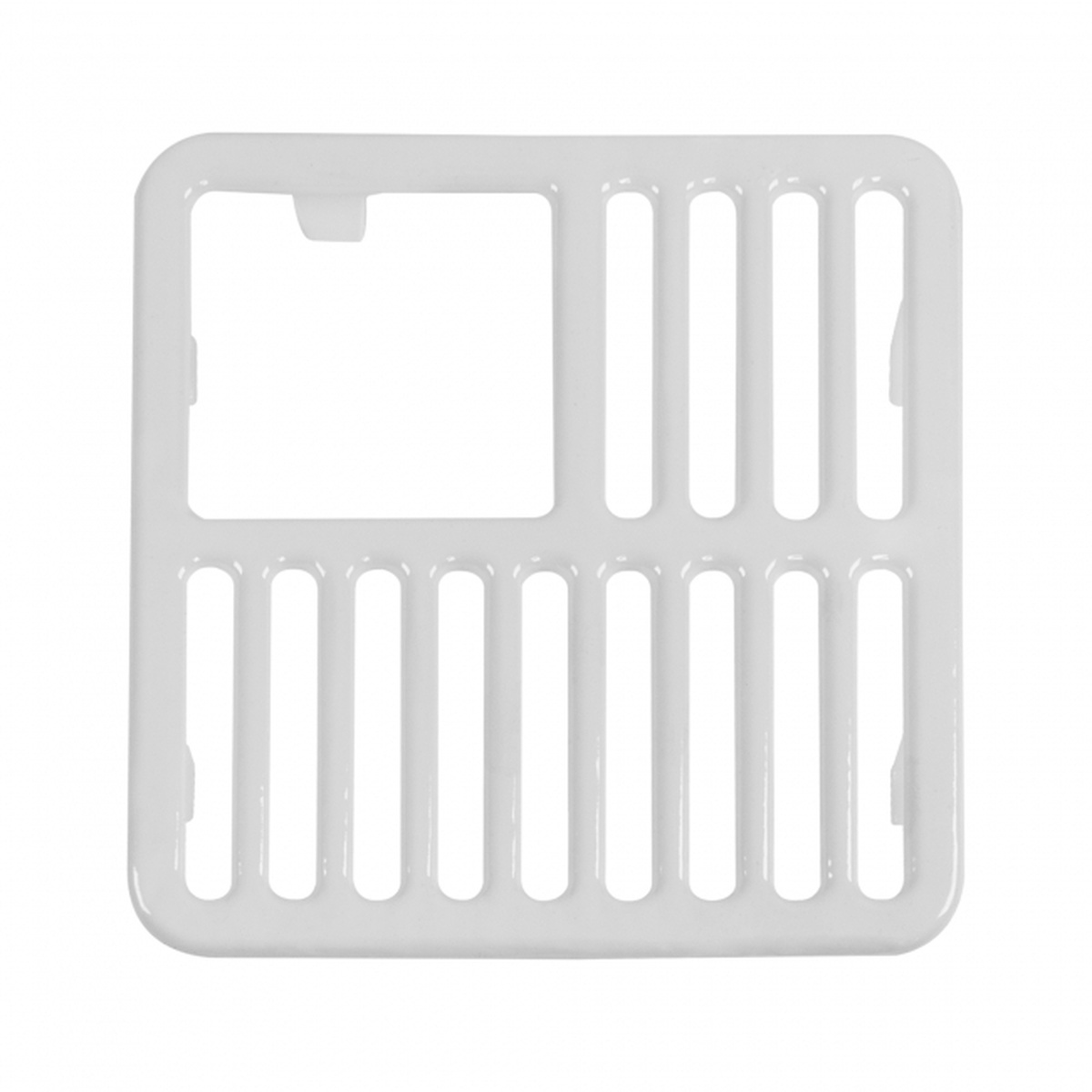 GSW FS-T1/2 1/2 Size Floor Sink Top Grate in white porcelain ceramic finish, square with elongated slot openings