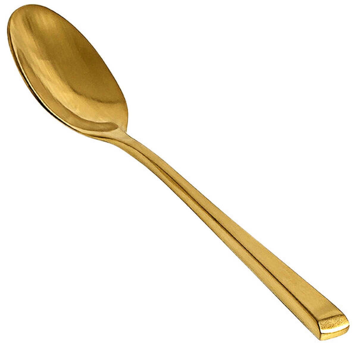 Front of the House Parker 7-inch matte brass teaspoon with slender handle and squared end