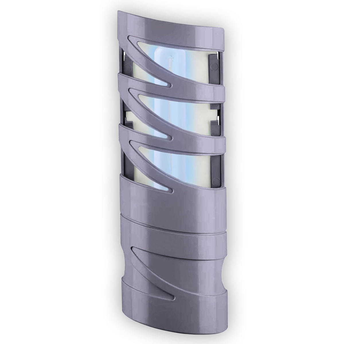 Gardner FW-9 FlyWeb Classic fly light trap in gray plastic housing with UV lamp visible through slotted design