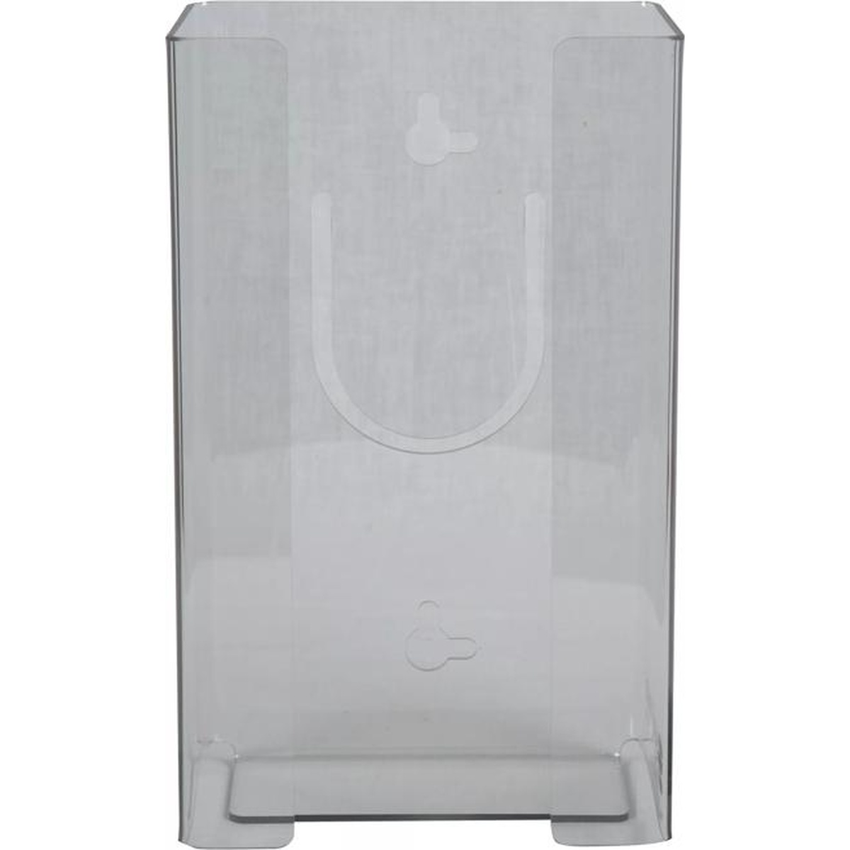 San Jamar G0803 clear glove dispenser, straight-on front view
