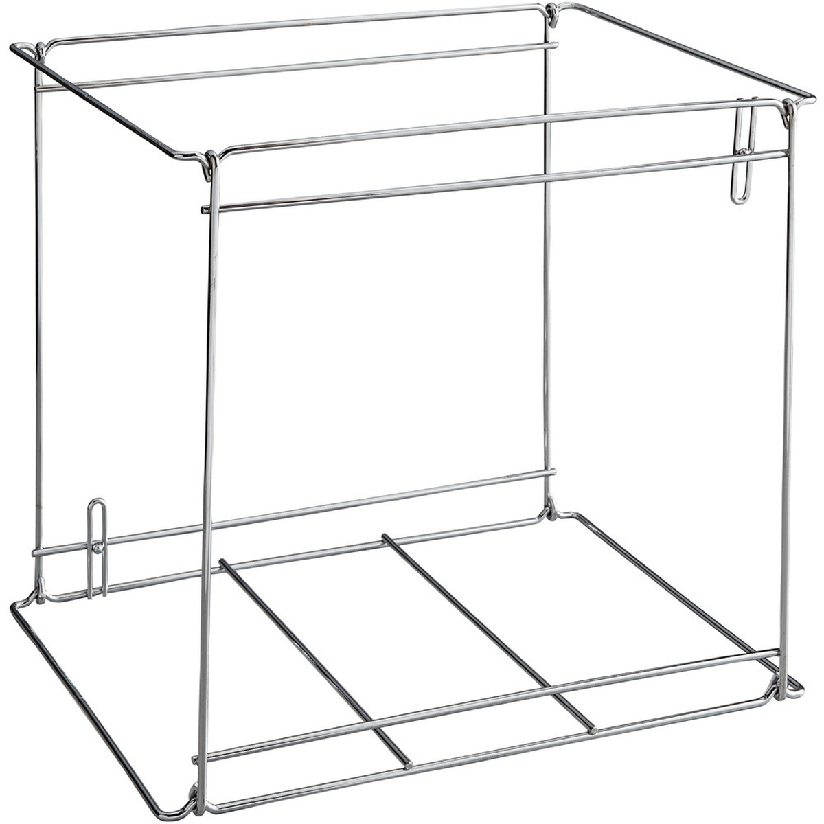 Cambro GBFMD000 GoBag medium metal wire liner frame, chrome finish, rectangular open structure with gridded base