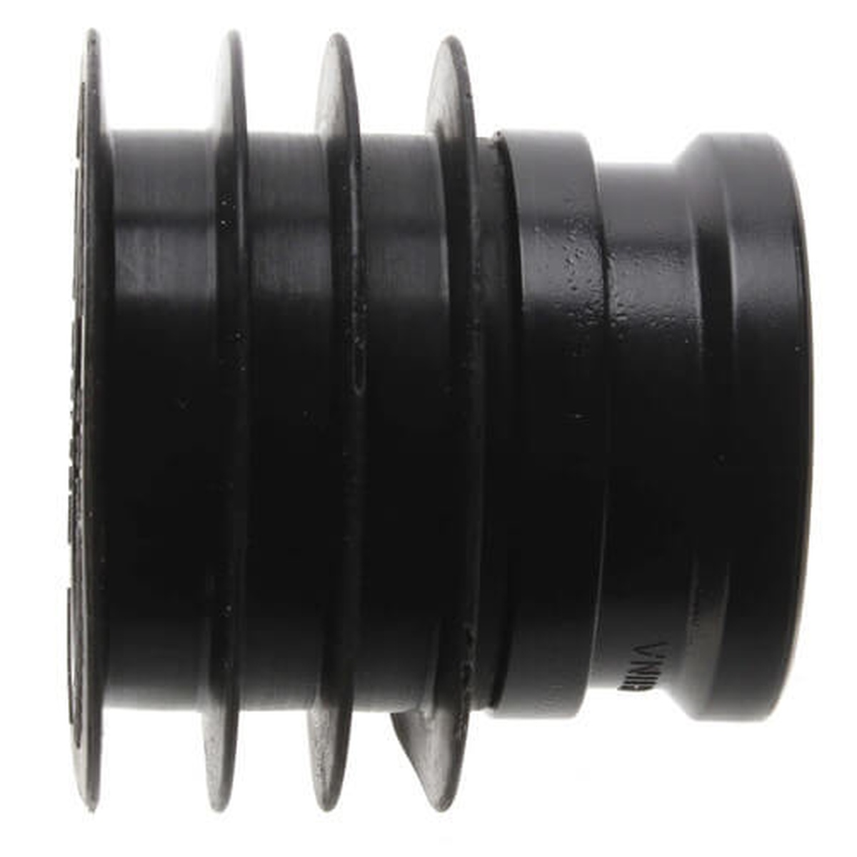 Side profile of GD102 Green Drain showing four flexible silicone sealing ribs