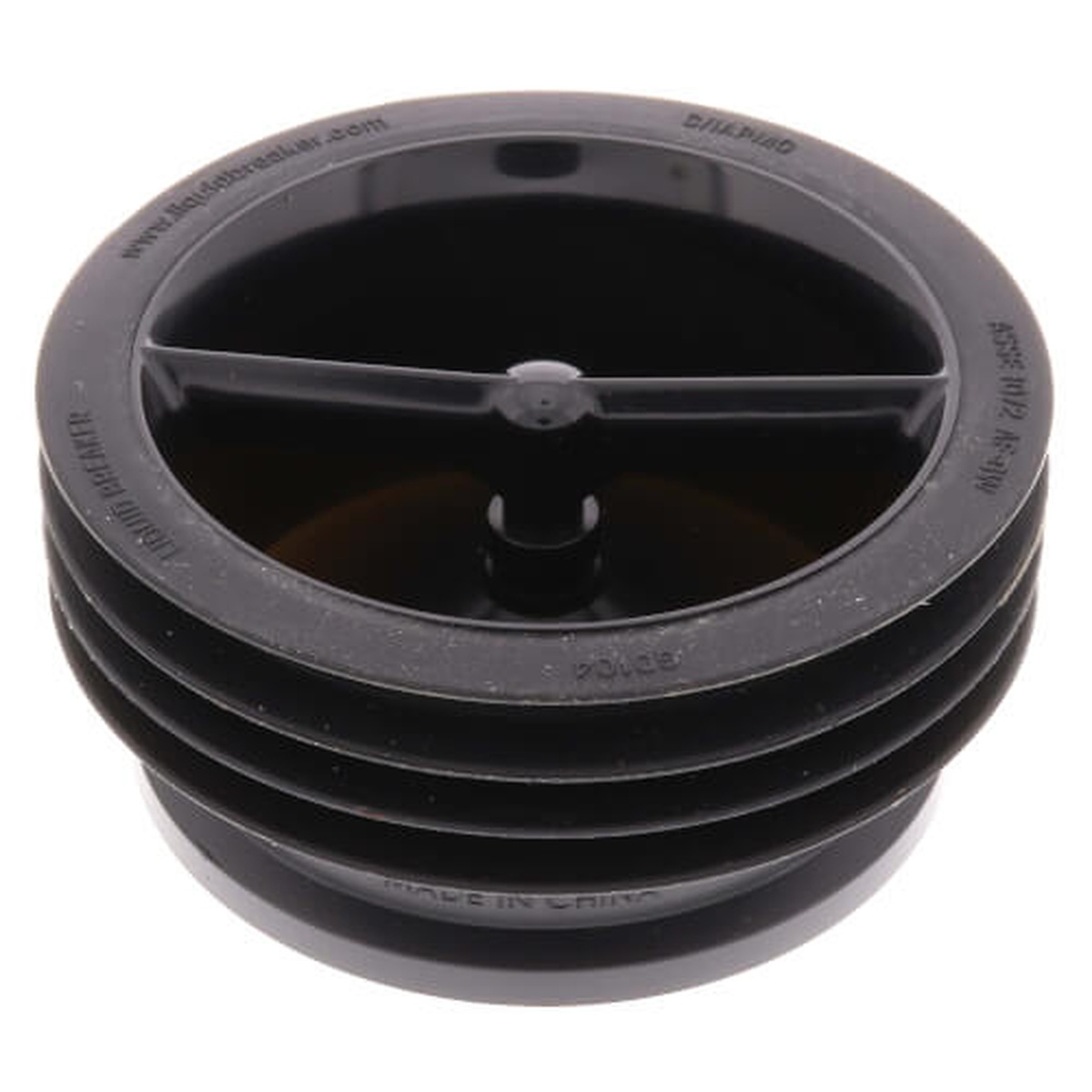 Top-down view of the GD104 Green Drain showing the cross-spoke frame and silicone sealing flapper