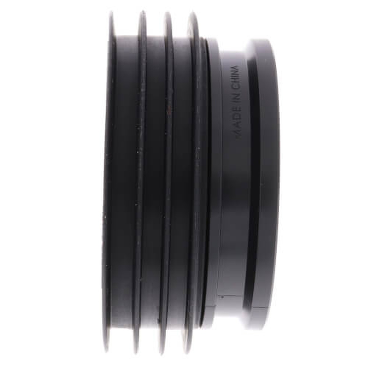 Side profile of the GD104 Green Drain showing the four flexible sealing ribs on the UV-resistant ABS frame