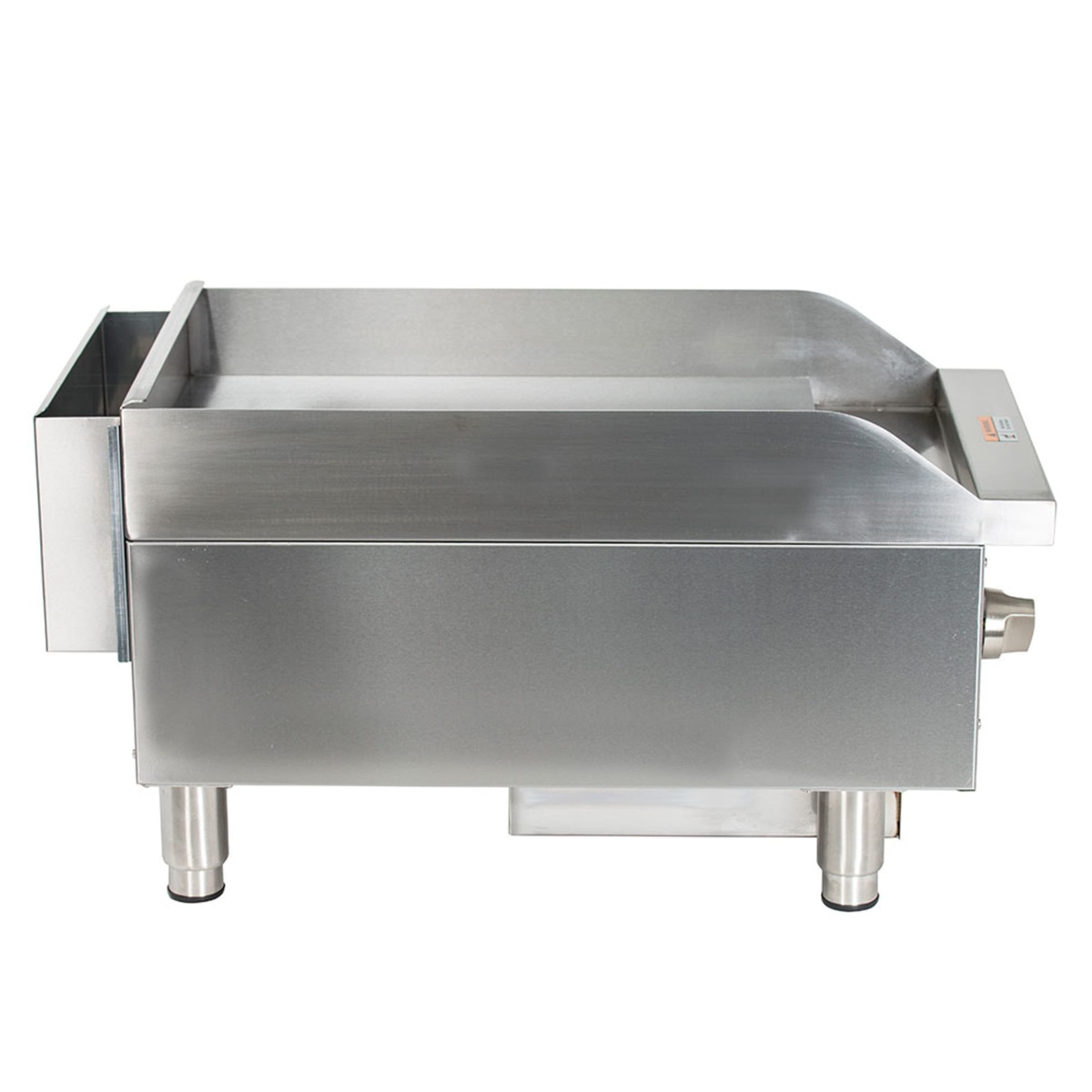 Side profile of Globe GG15G countertop griddle